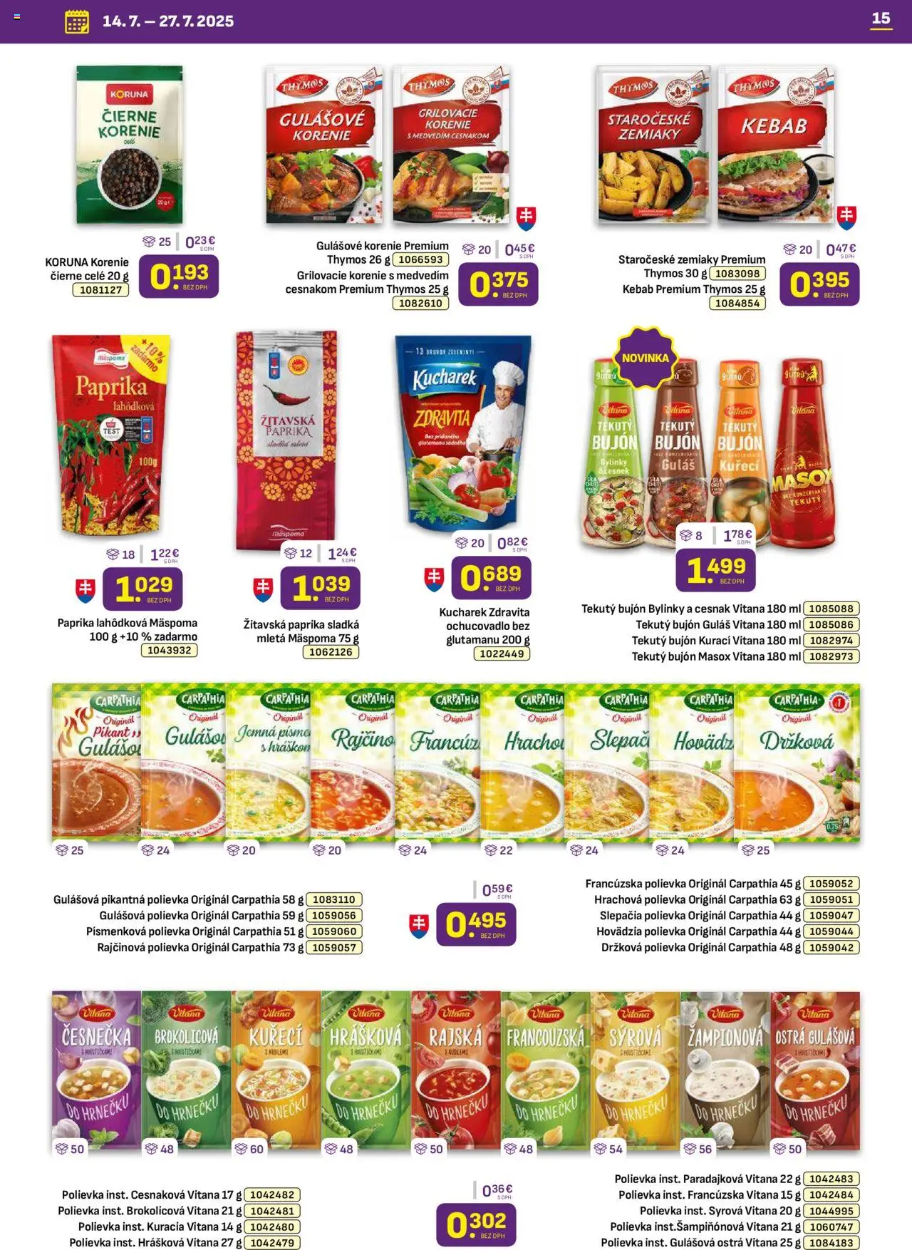 Libex leták │ platný od 14.07.2025 | Strana: 15 | Produkty: Paprika, Bujón, Masox, Cesnak