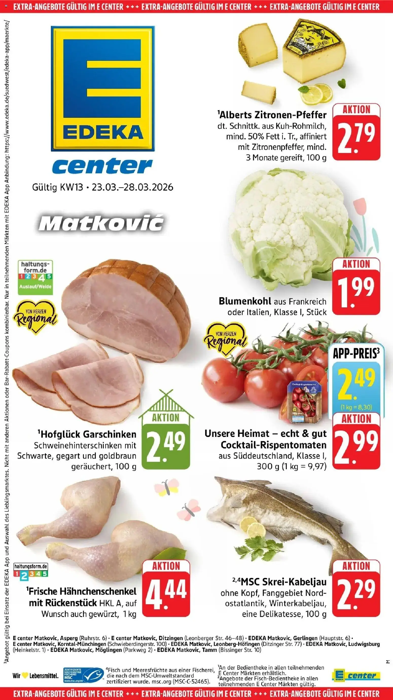 Edeka prospekt Möglingen	 – gültig ab 23.03.2026 | Seite: 45 | Produkte: Hahnchenschenkel, Meeresfrüchte, Blumenkohl