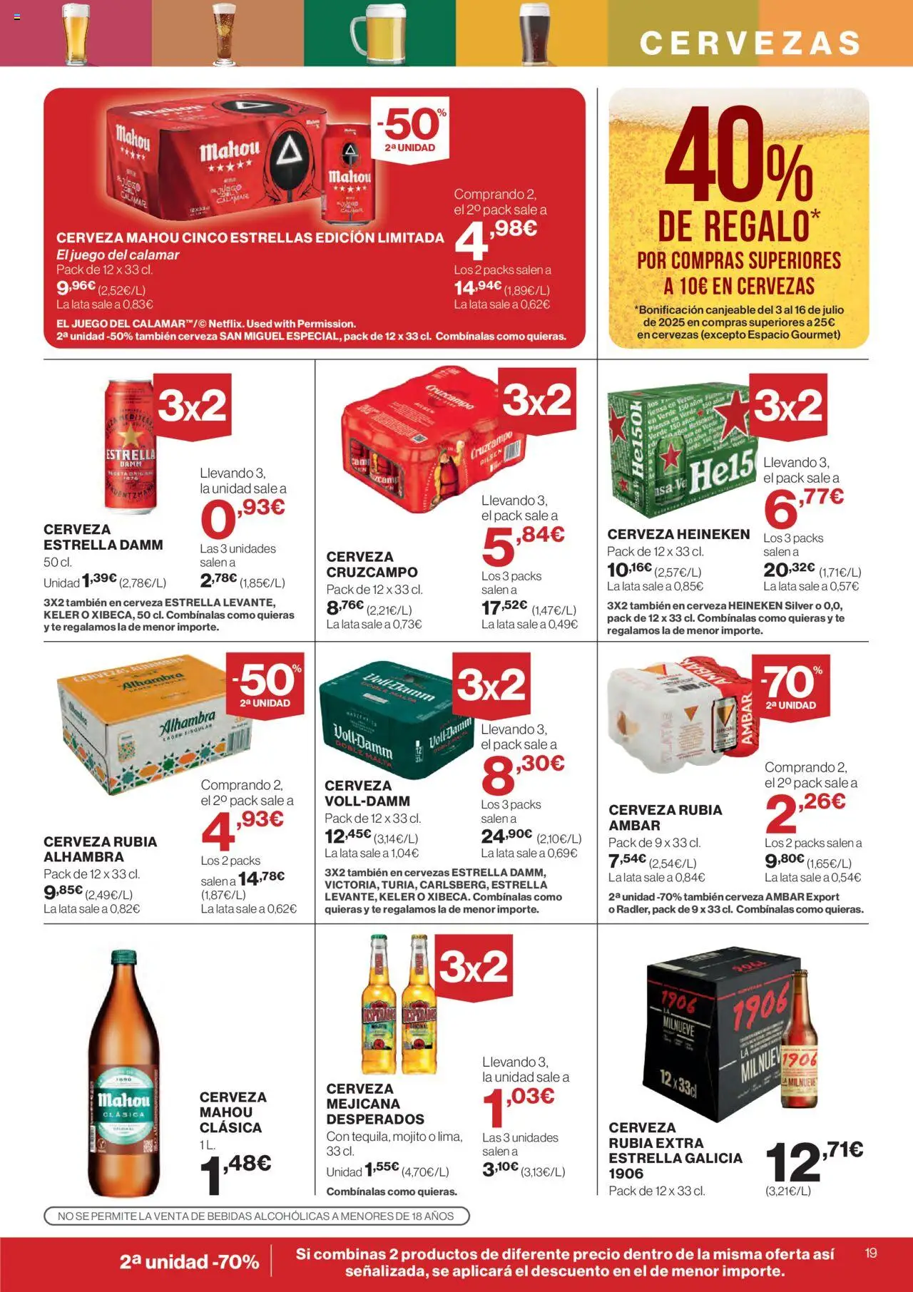 Supercor - Folleto │ válido desde el 19.06.2025 | Página: 19 | Productos: Cerveza, Té, Παρμεζάνα, Σπανάκι