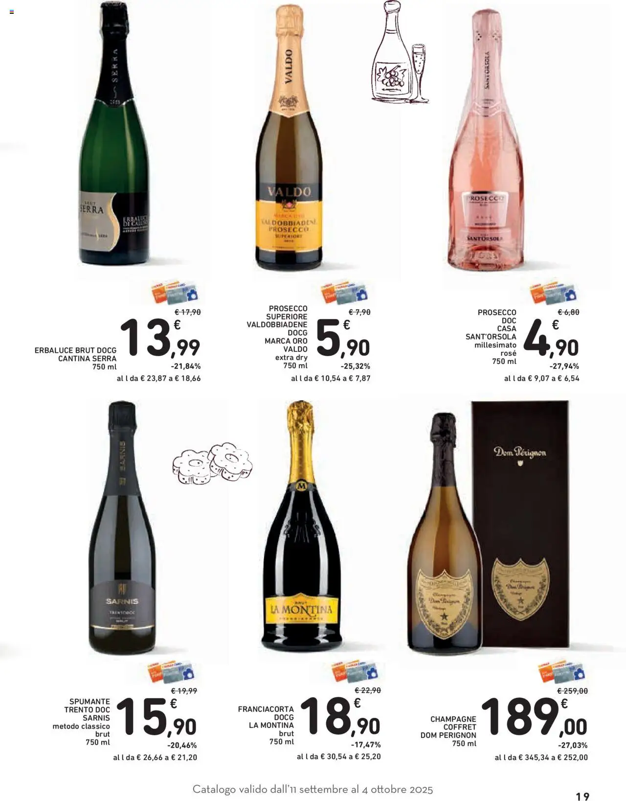 Volantino Conad del 11.09.2025 | Pagina: 19 | Prodotti: Prosecco, Spumante, Champagne