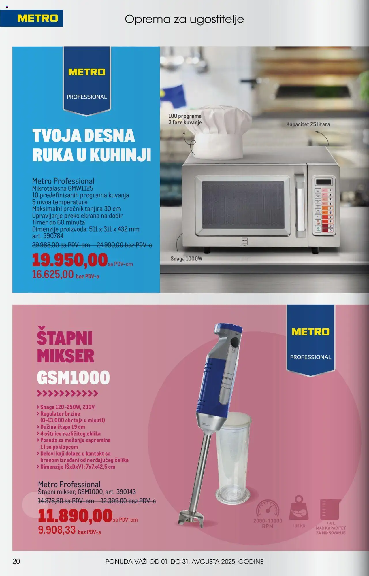Metro katalog - važi od 01.08.2025 | Strana: 20 | Proizvode: Mikser