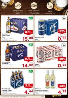 Unimarkt Flugblatt gültig ab 20.08.2025 | Seite: 9 | Produkte: Bier