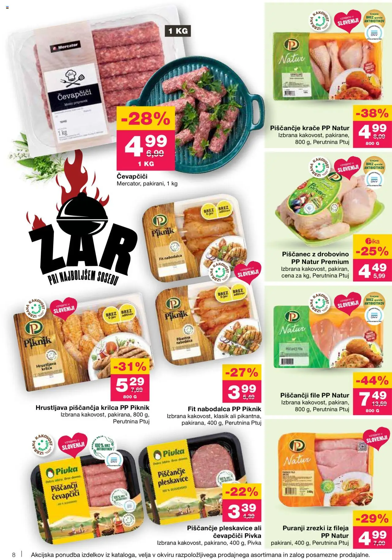 Mercator katalog │ velja od 26.06.2025 | Stran: 8 | Izdelki: Čevapčiči, Pleskavice, Zrezki