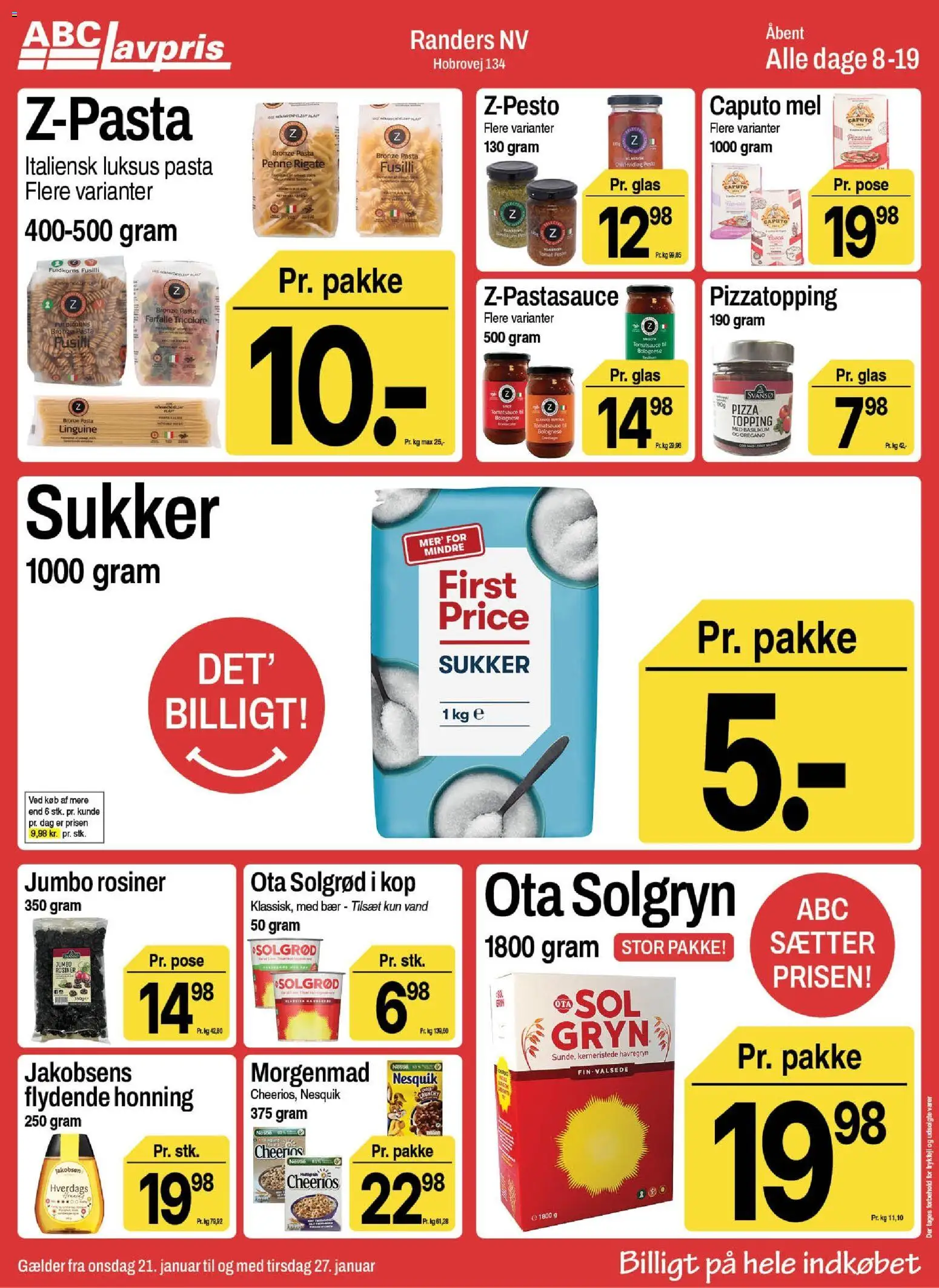 Abc Lavpris tilbudsavis – gyldig fra 21.01.2026 | Side: 7 | Produkter: Pizza, Rosiner, Mel, Sukker
