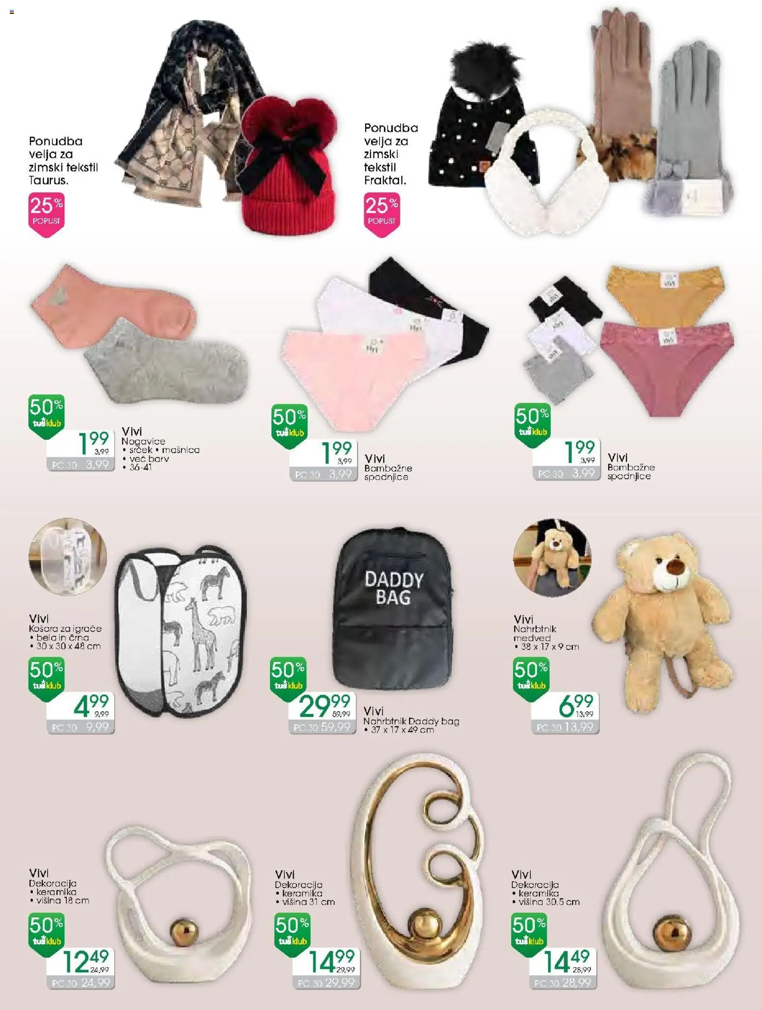 Novi Tuš drogerija katalog ponudbe – veljaven od 14.01.2026 | Stran: 15 | Izdelki: Košara, Spodnjice, Nogavice, Nahrbtnik