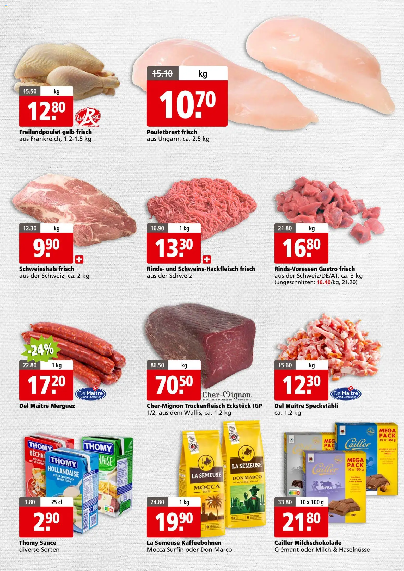 Aligro aktionen Business Chavannes, Matran, Genf, Sitten – gültig ab 20.04.2026 | Seite: 3 | Produkte: Pouletbrust, Rouge, Milch, Butter