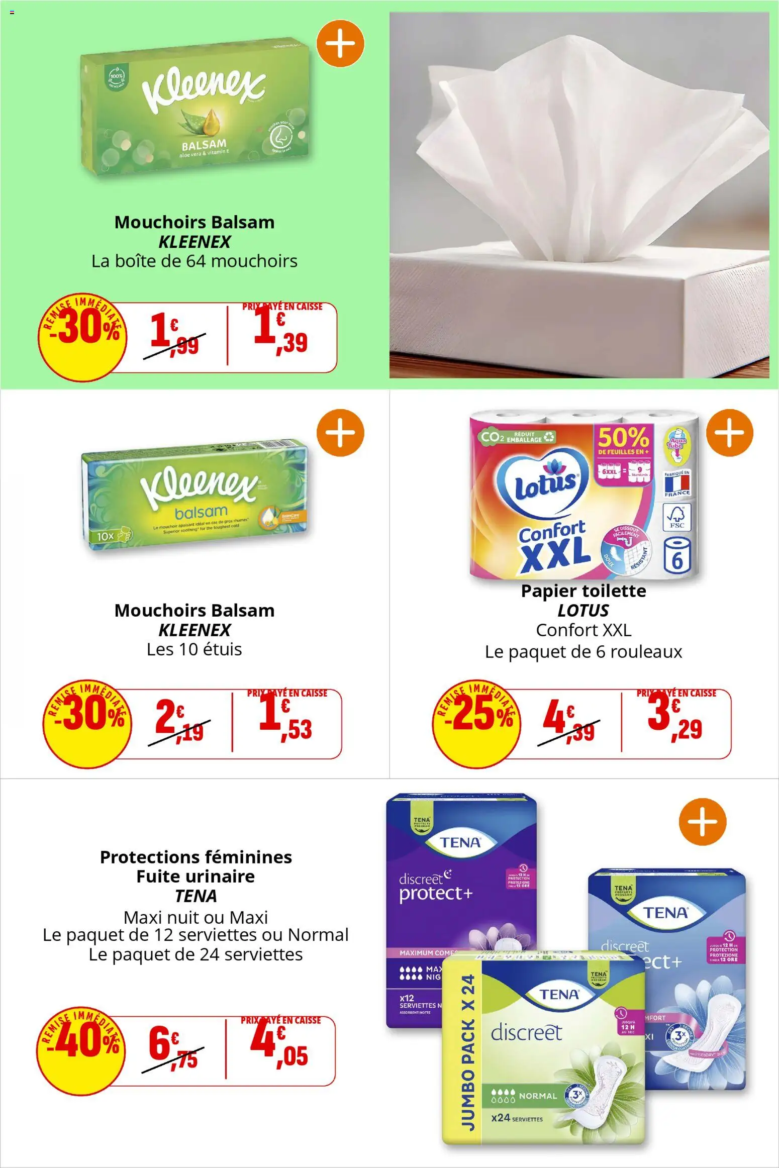 {H1} | Page: 34 | Produits: Papier toilette, Mouchoirs, Thé