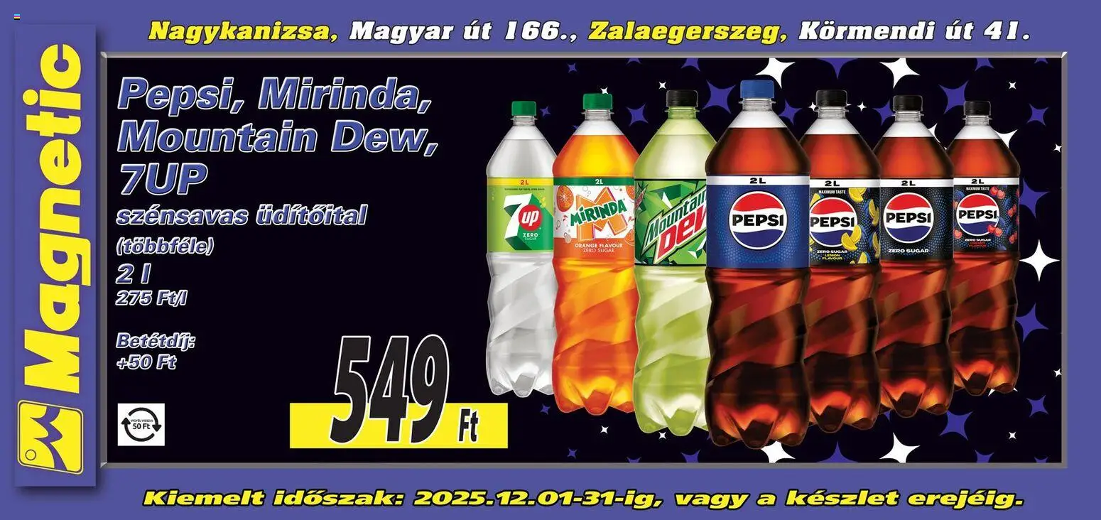 Magnetic akciós ujság - amely érvényes a következő dátumtól: 01.12.2025 | Oldal: 2 | Termékek: Pepsi