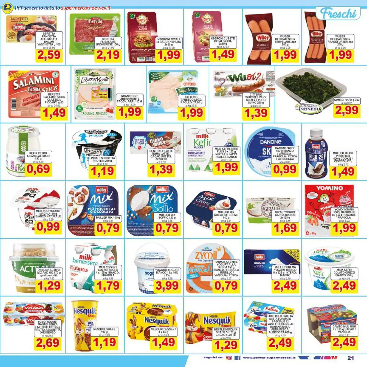 Volantino Pewex del 07.01.2026 | Pagina: 21 | Prodotti: Crema, Tacchino, Wurstel, Mirtilli