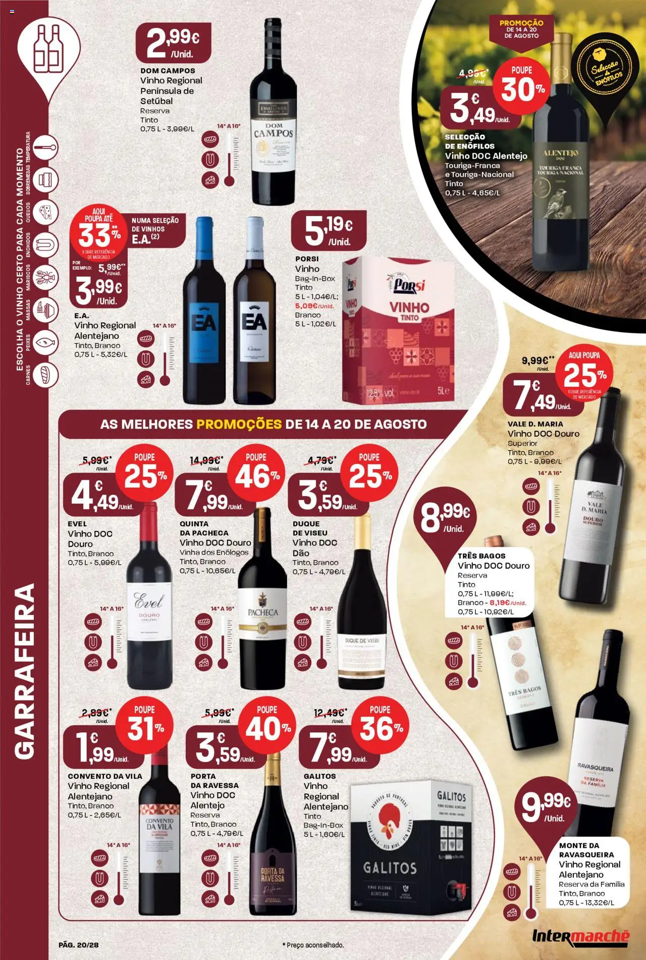 Intermarché folheto │ válido de 14.08.2025 | Página: 20 | Produtos: Porta, Vinho