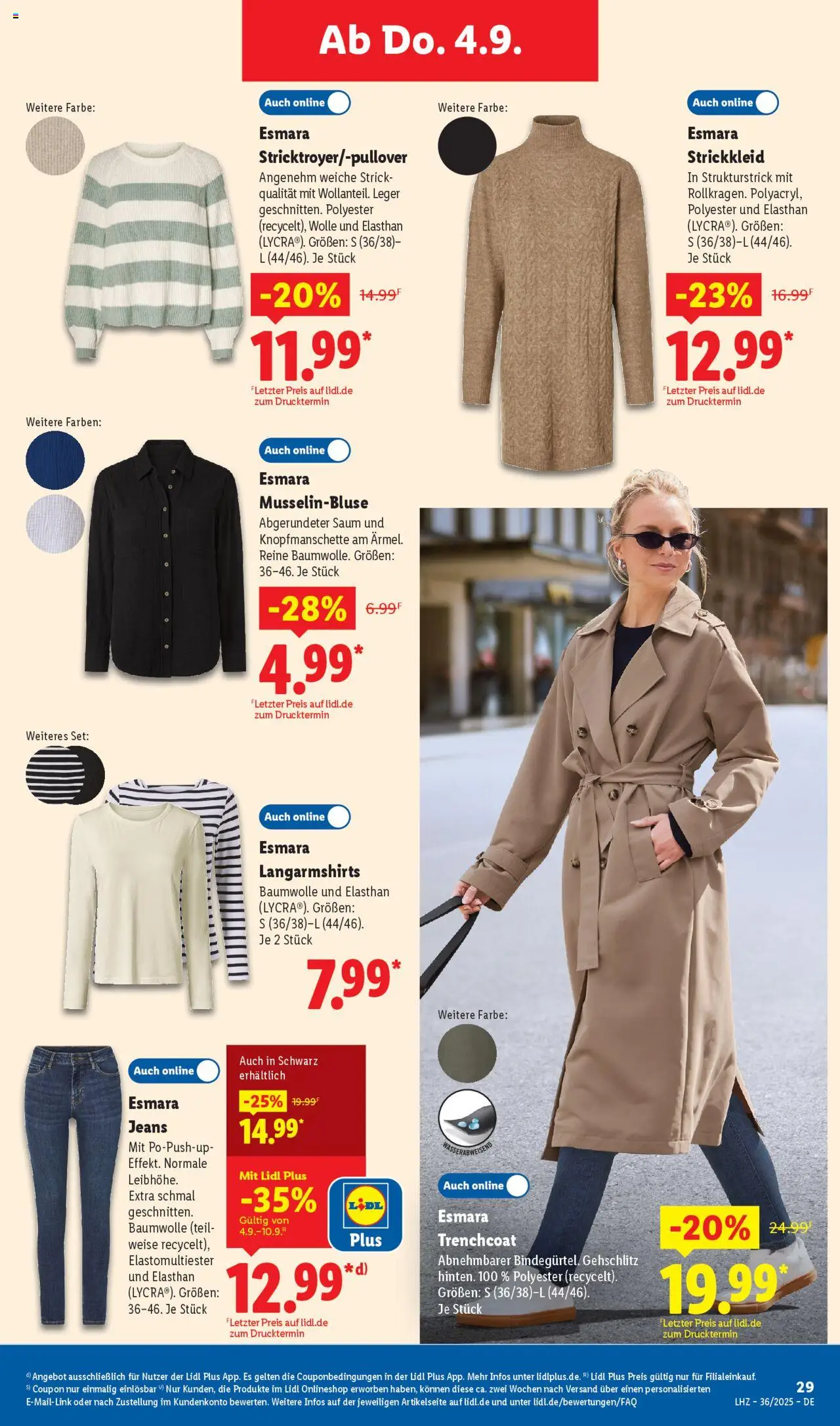 Lidl Exklusive Vorschau Uffenheim - gültig ab dem 01.09.2025 | Seite: 19 | Produkte: Trenchcoat, Jeans