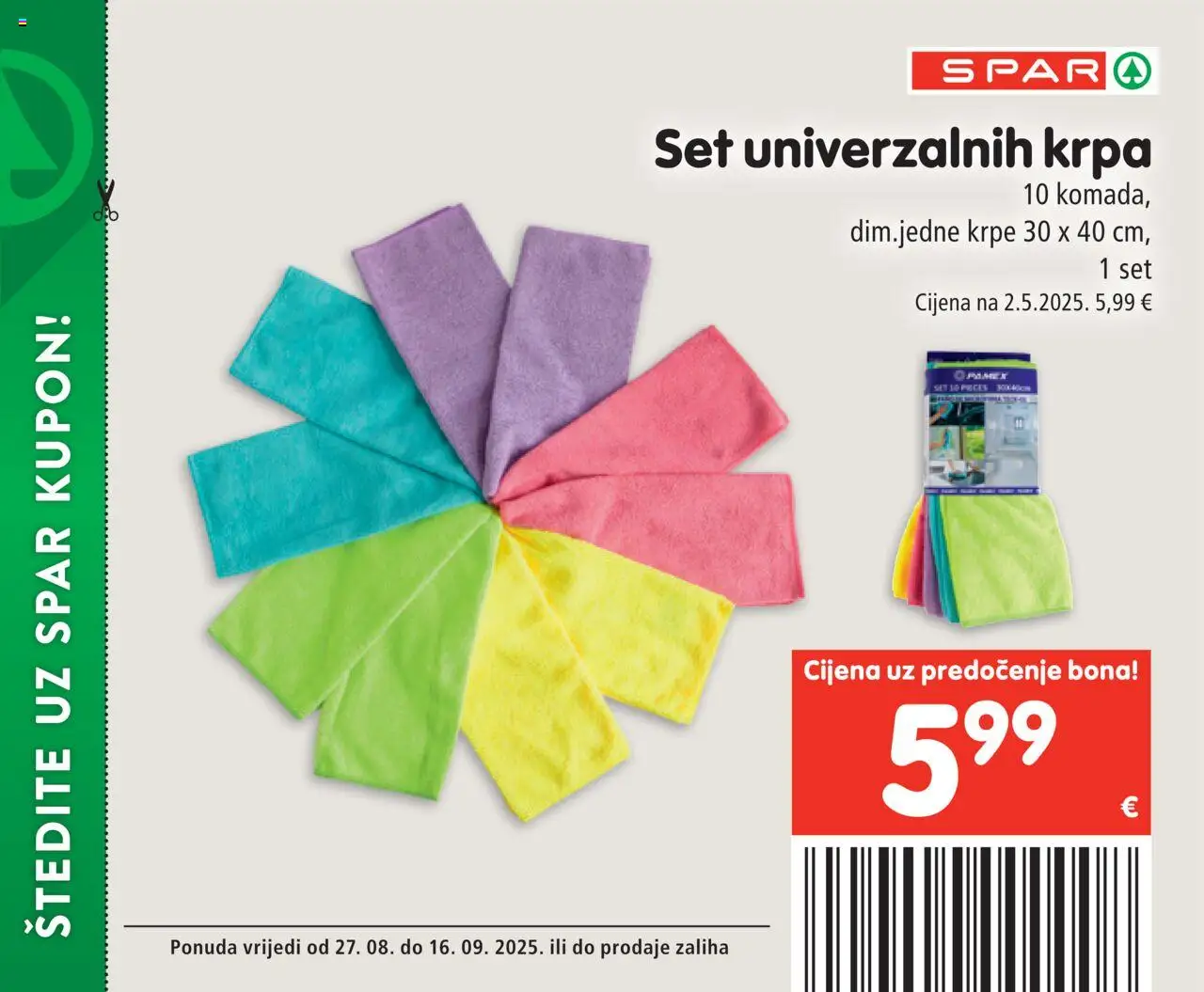 Spar katalog | vrijedi od 27.08.2025 | Stranica: 27 | Proizvodi: Krpa