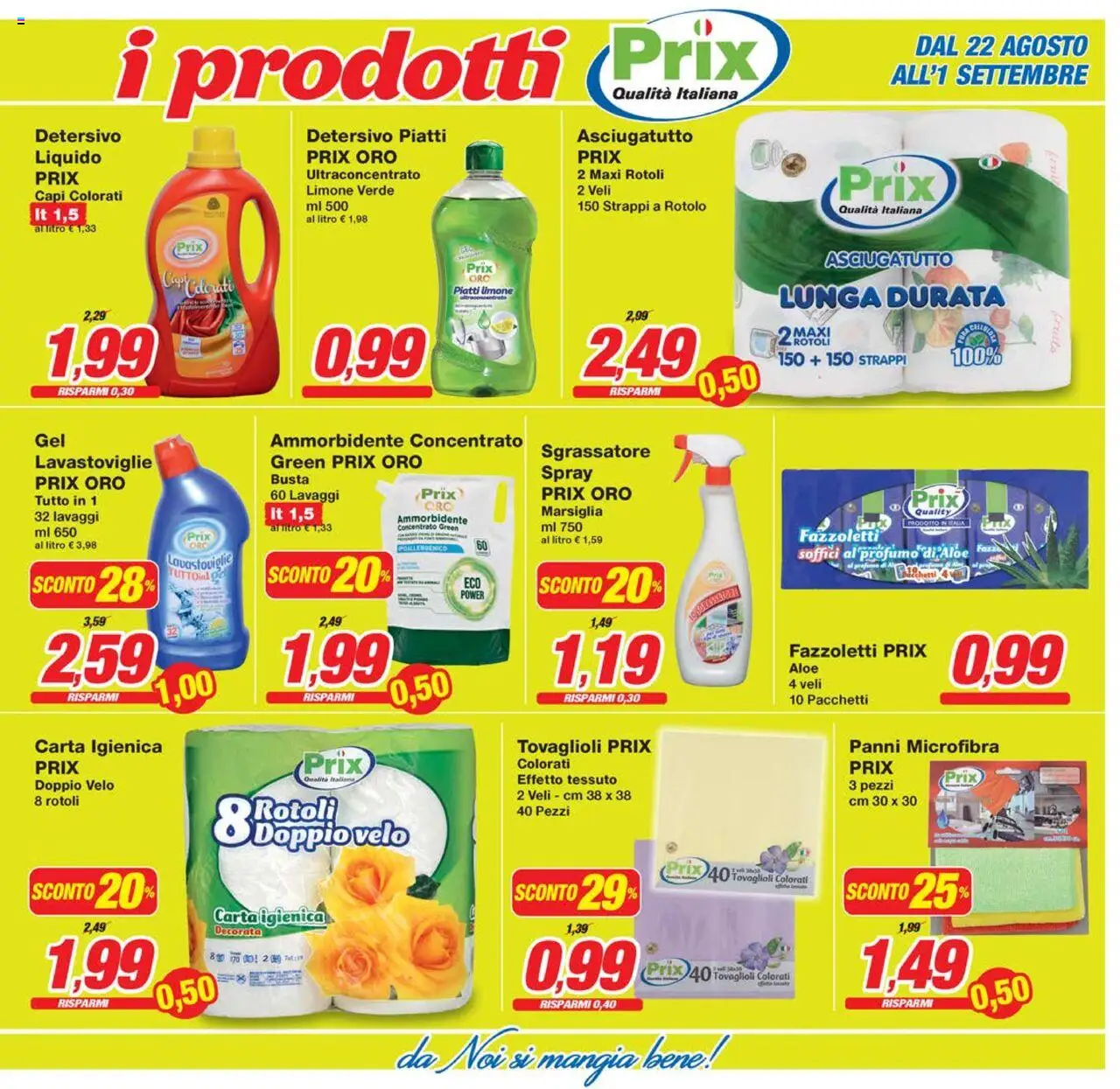 Volantino Prix del 22.08.2025 | Pagina: 5 | Prodotti: Carta igienica, Fazzoletti, Limone, Profumo