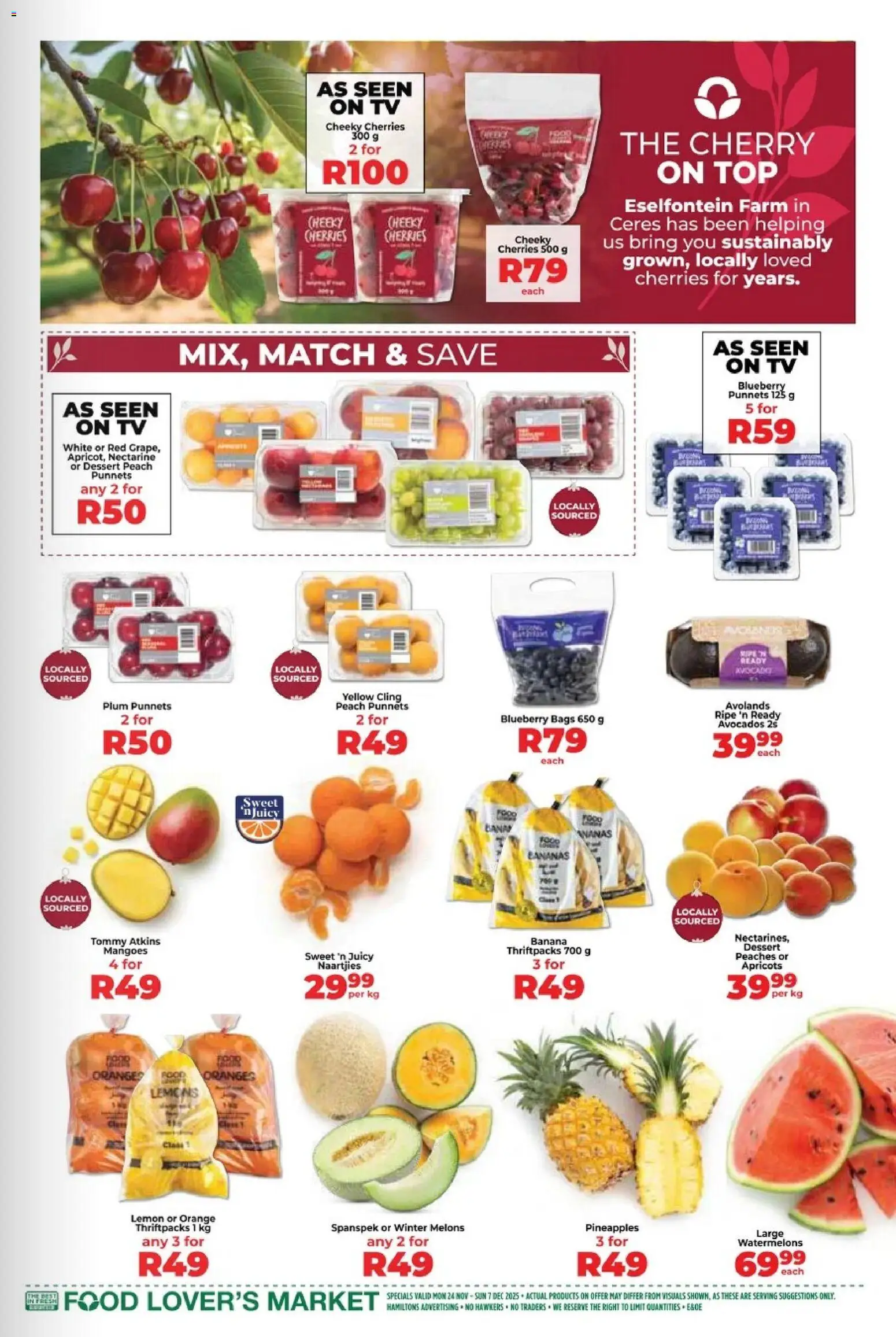 New Food Lover's Market catalogue – valid from 24.11.2025 | Page: 3 | Products: TV, Avocados, Lemon, Watermelons