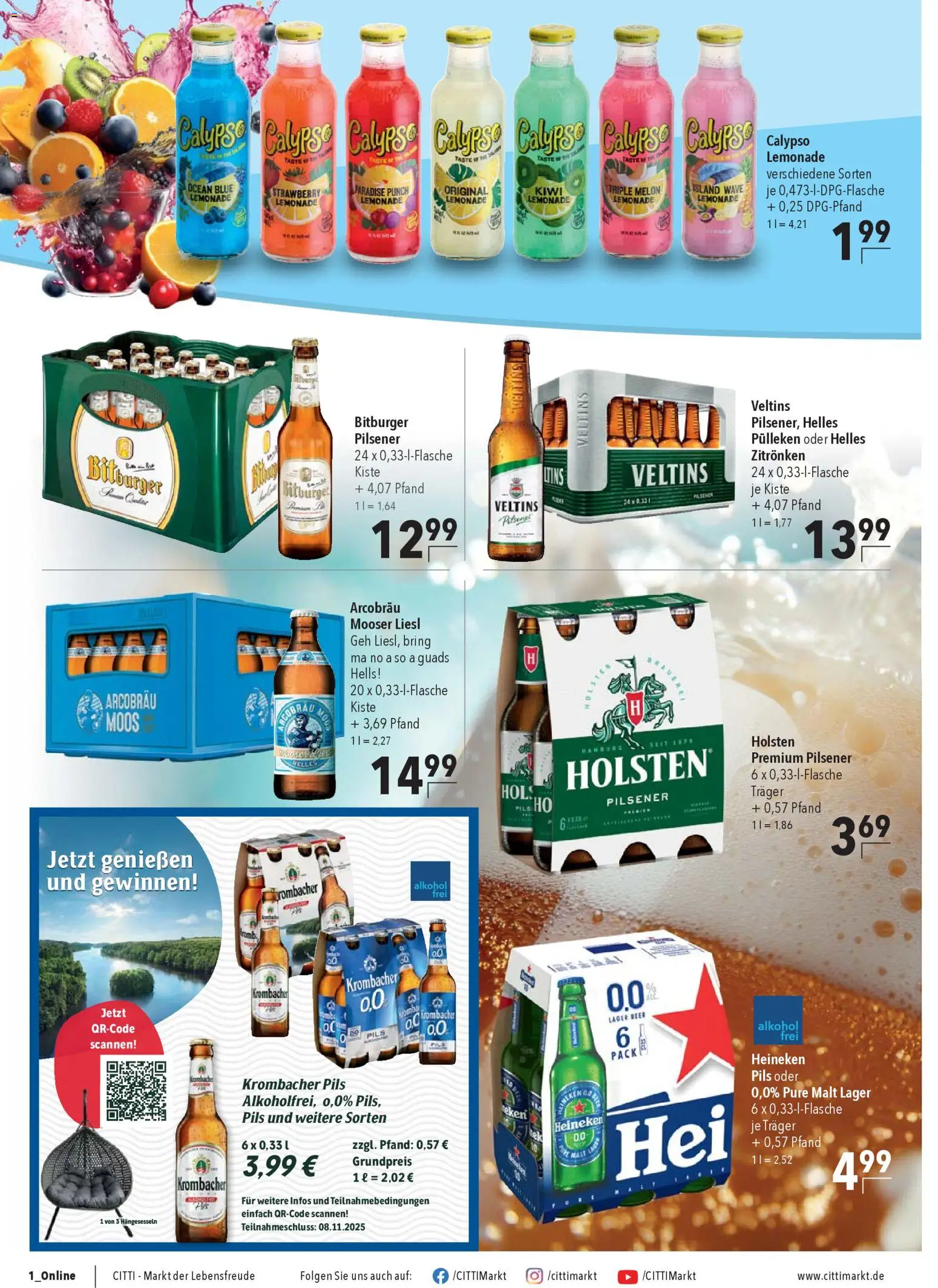 CITTI Markt Prospekt 	 – gültig ab 29.10.2025 | Seite: 22 | Produkte: Bitburger, Pils, Kiwi, Veltins