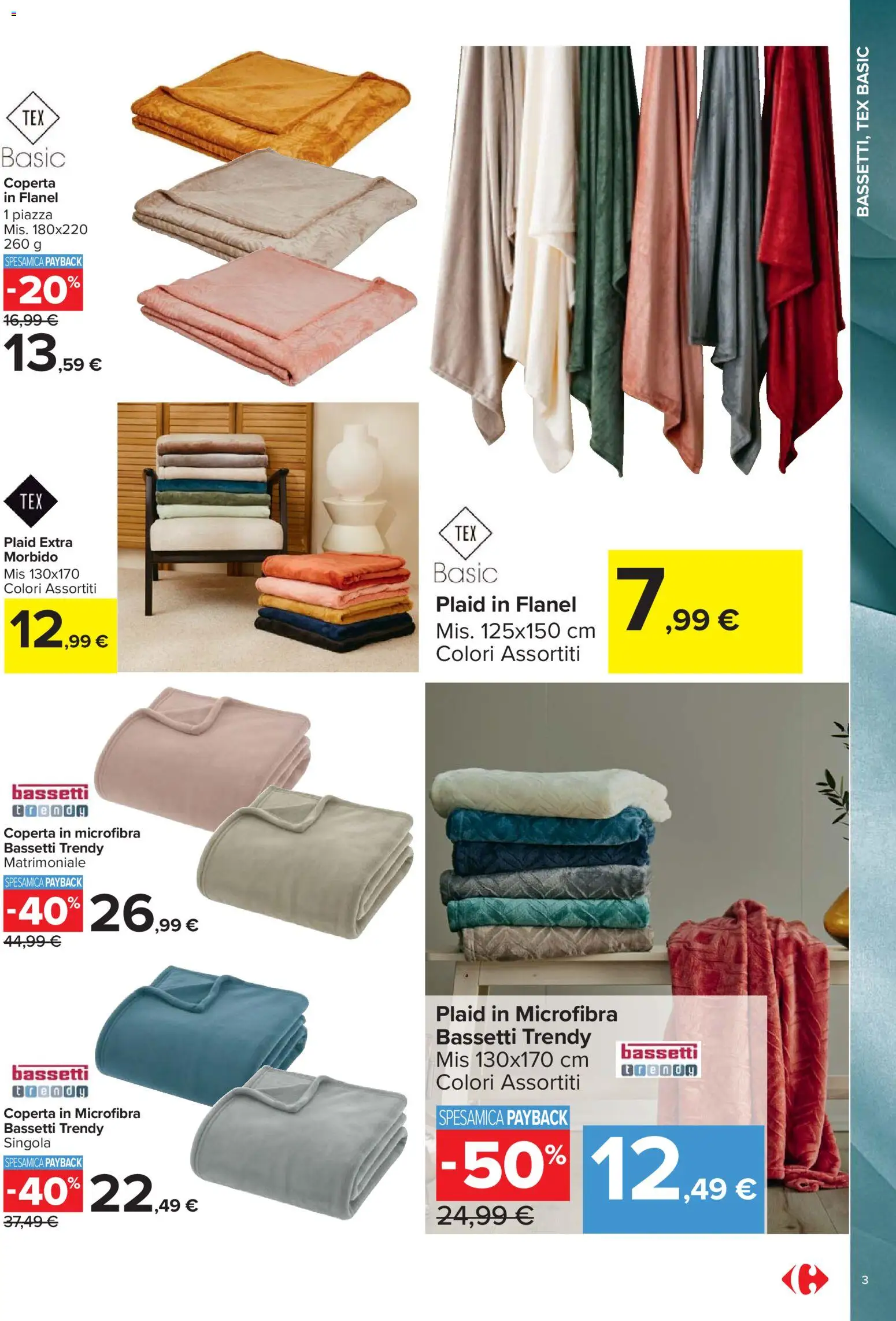 Volantino Carrefour del 07.11.2025 | Pagina: 3 | Prodotti: Plaid, Coperta