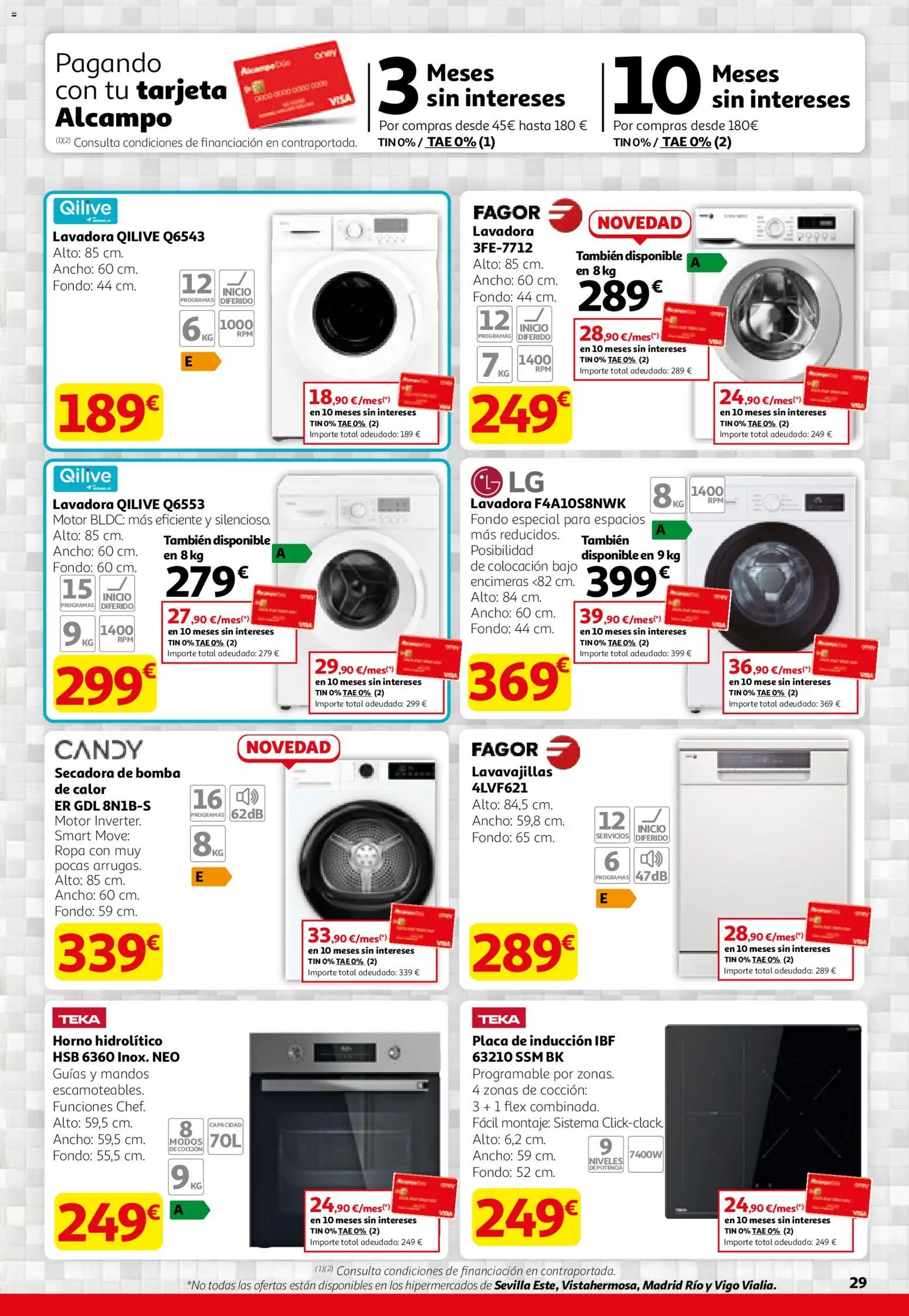 Alcampo folleto │ válido desde el 12.02.2026 | Página: 29 | Productos: Ropa, Lavadora, Secadora, Horno