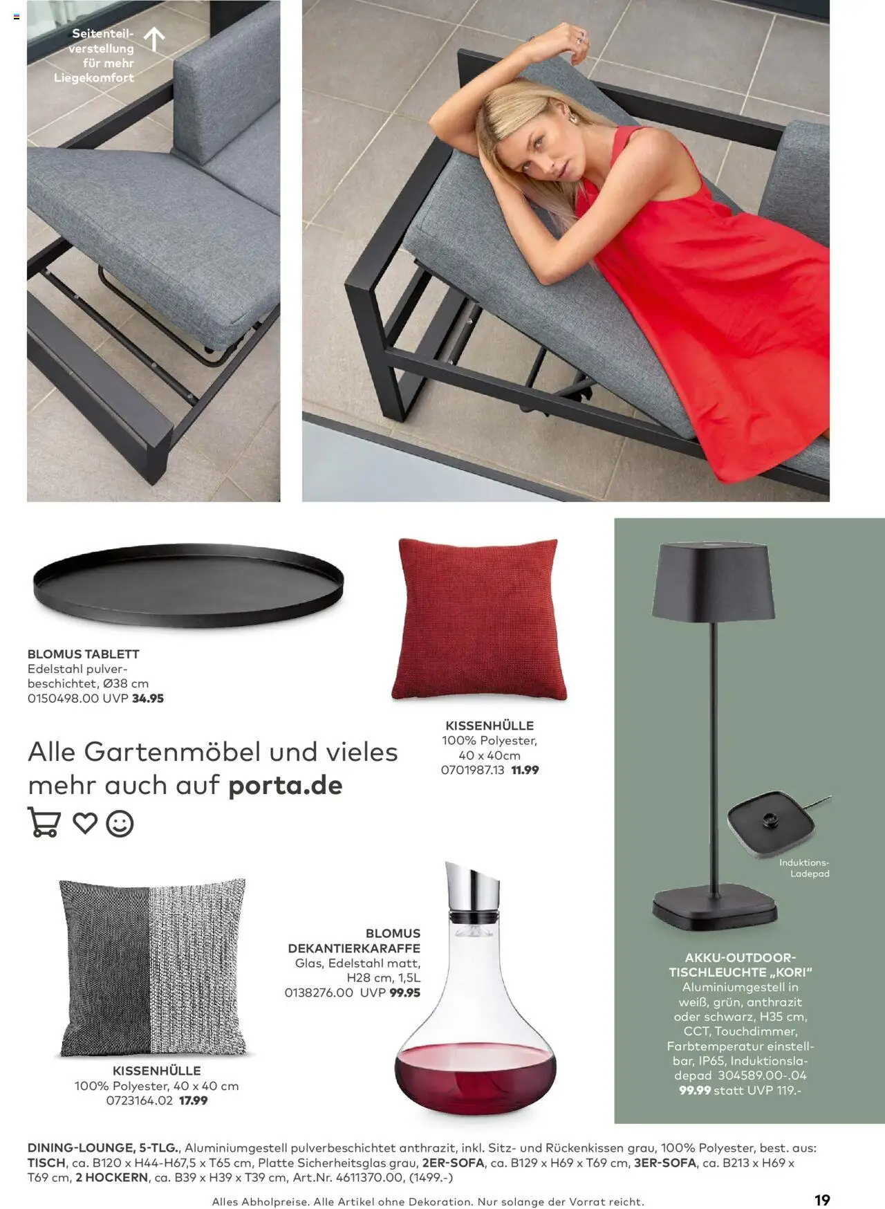 Porta! - Outdoor - Gartenmöbelkatalog 2025 - gültig ab dem 02.03.2025 | Seite: 19 | Produkte: Gartenmöbel