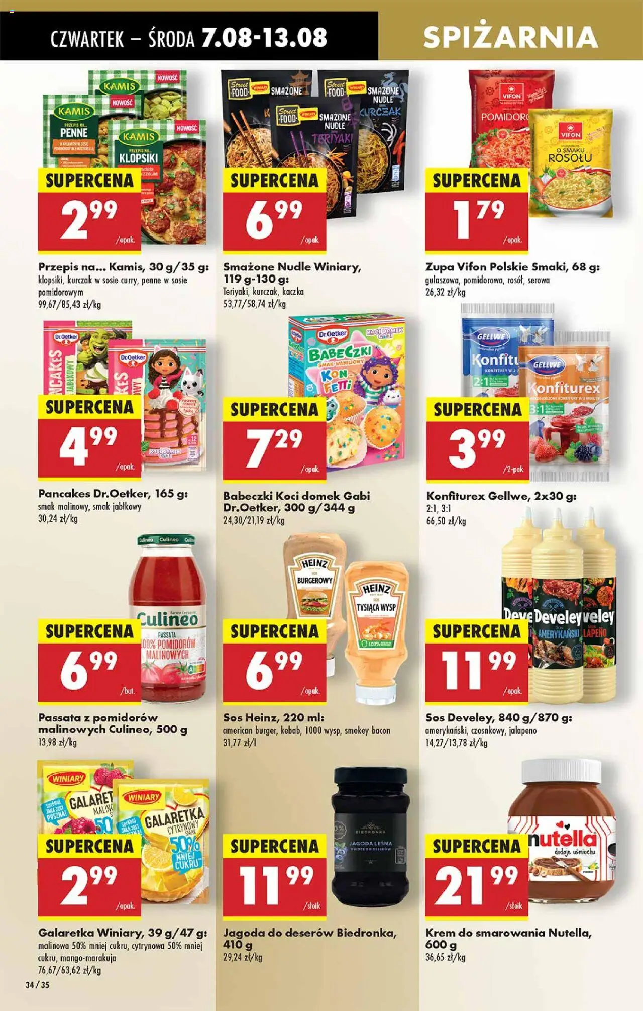 Biedronka gazetka - Oferta W tym tygodniu od 07.08.2025 | Strona: 34 | Produkty: Kurczak, Vifon, Zupa, Krem
