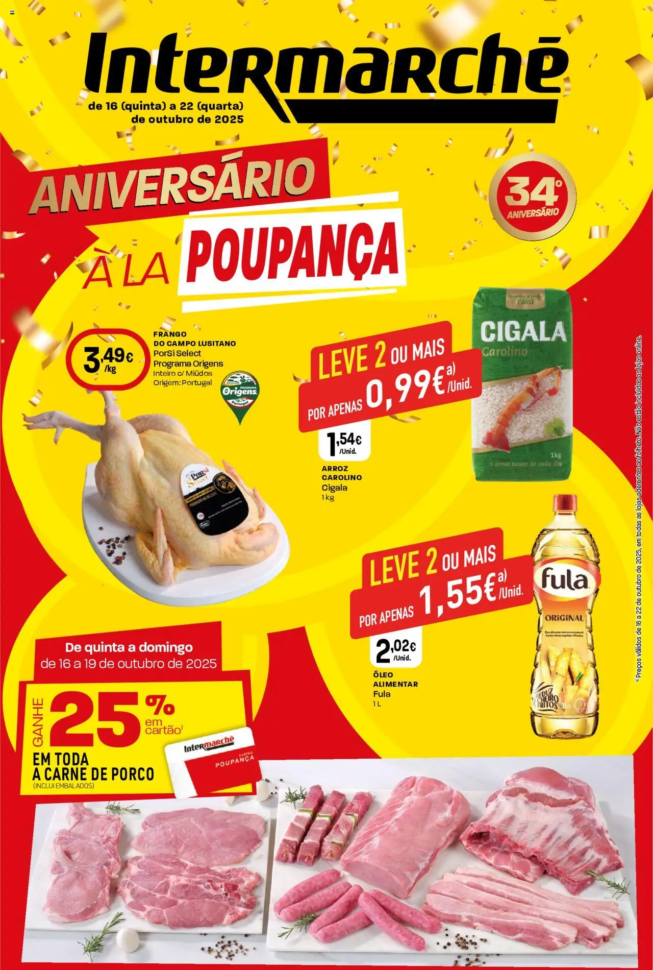 Intermarché folheto │ válido de 16.10.2025 | Página: 1 | Produtos: Frango, Óleo, Carne de porco, Carne