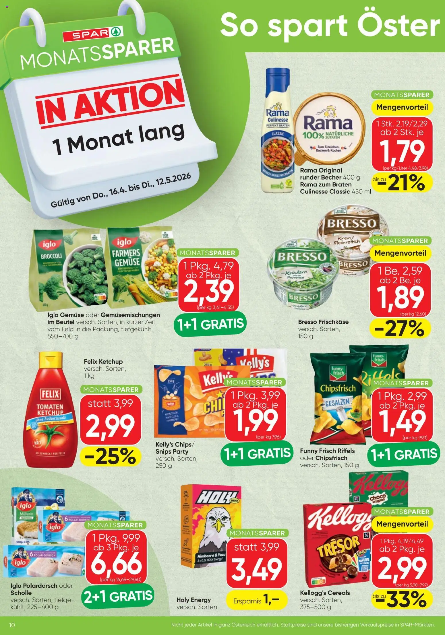 Spar - Flugblatt gültig ab 16.04.2026 | Seite: 10 | Produkte: Ketchup, Gemüse, Himbeere, Tomaten