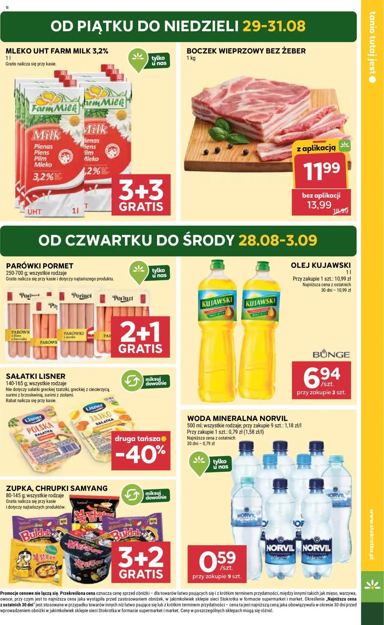 Stokrotka Gazetka od 28.08.2025 | Strona: 5 | Produkty: Boczek wieprzowy, Boczek, Olej, Sałatka