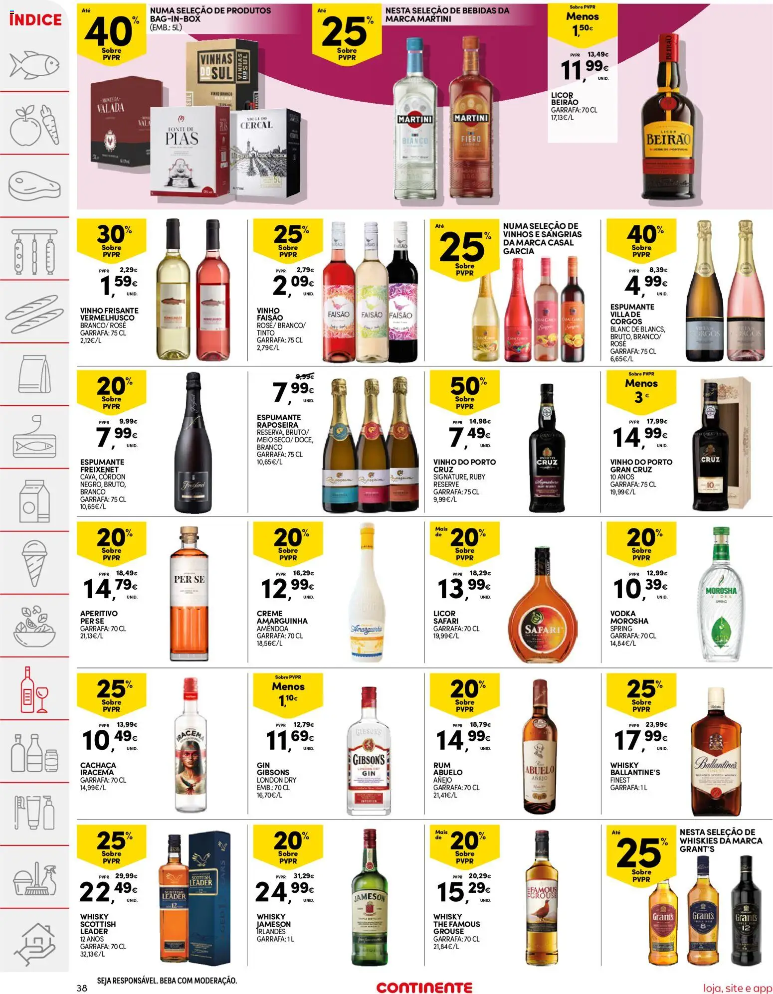 Continente folheto │ válido de 24.02.2026 | Página: 38 | Produtos: Cachaça, Licor, Vinho, Creme