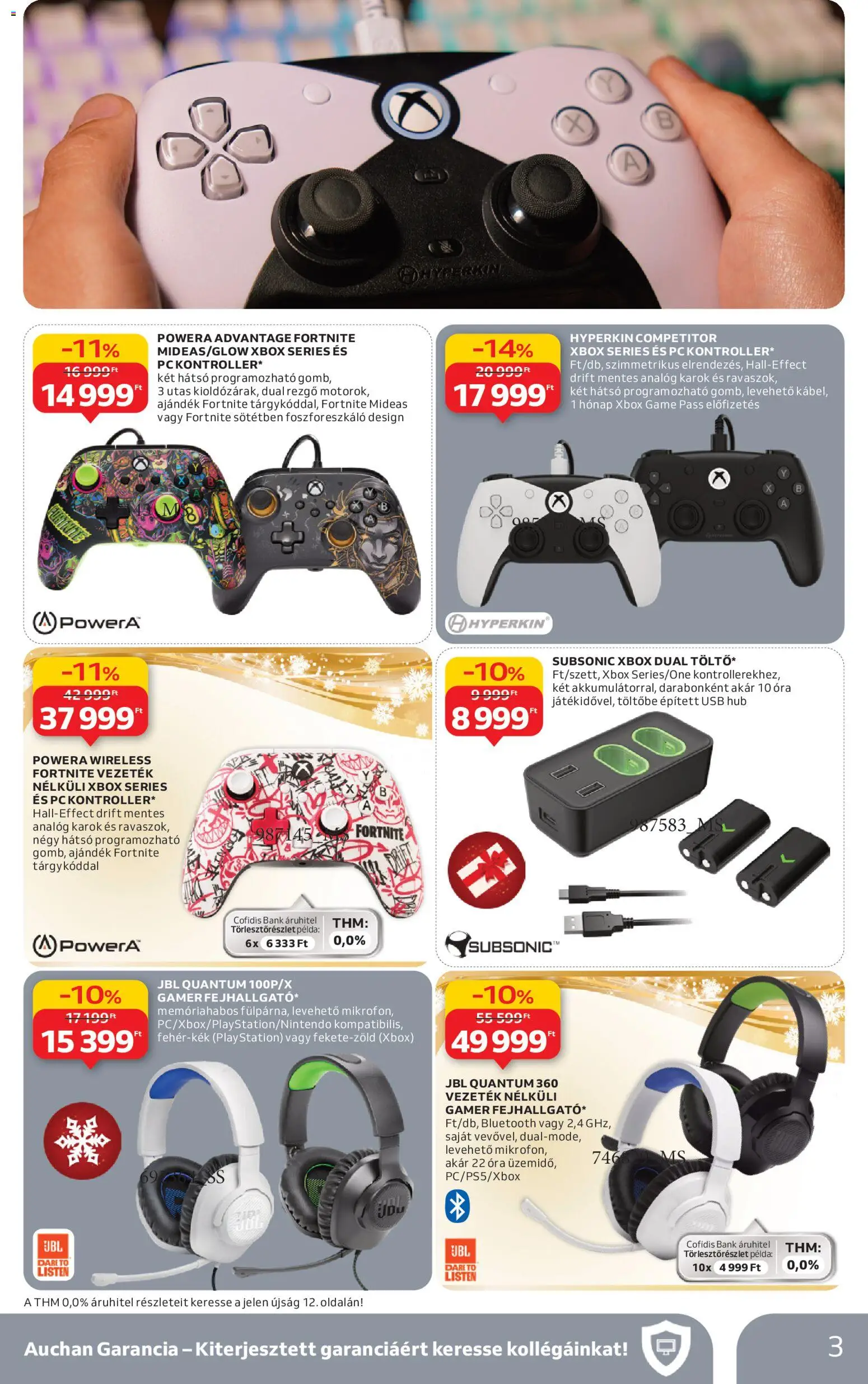 Auchan akciós ujság - amely érvényes a következő dátumtól: 20.11.2025 | Oldal: 3 | Termékek: PlayStation, Xbox, USB, Óra