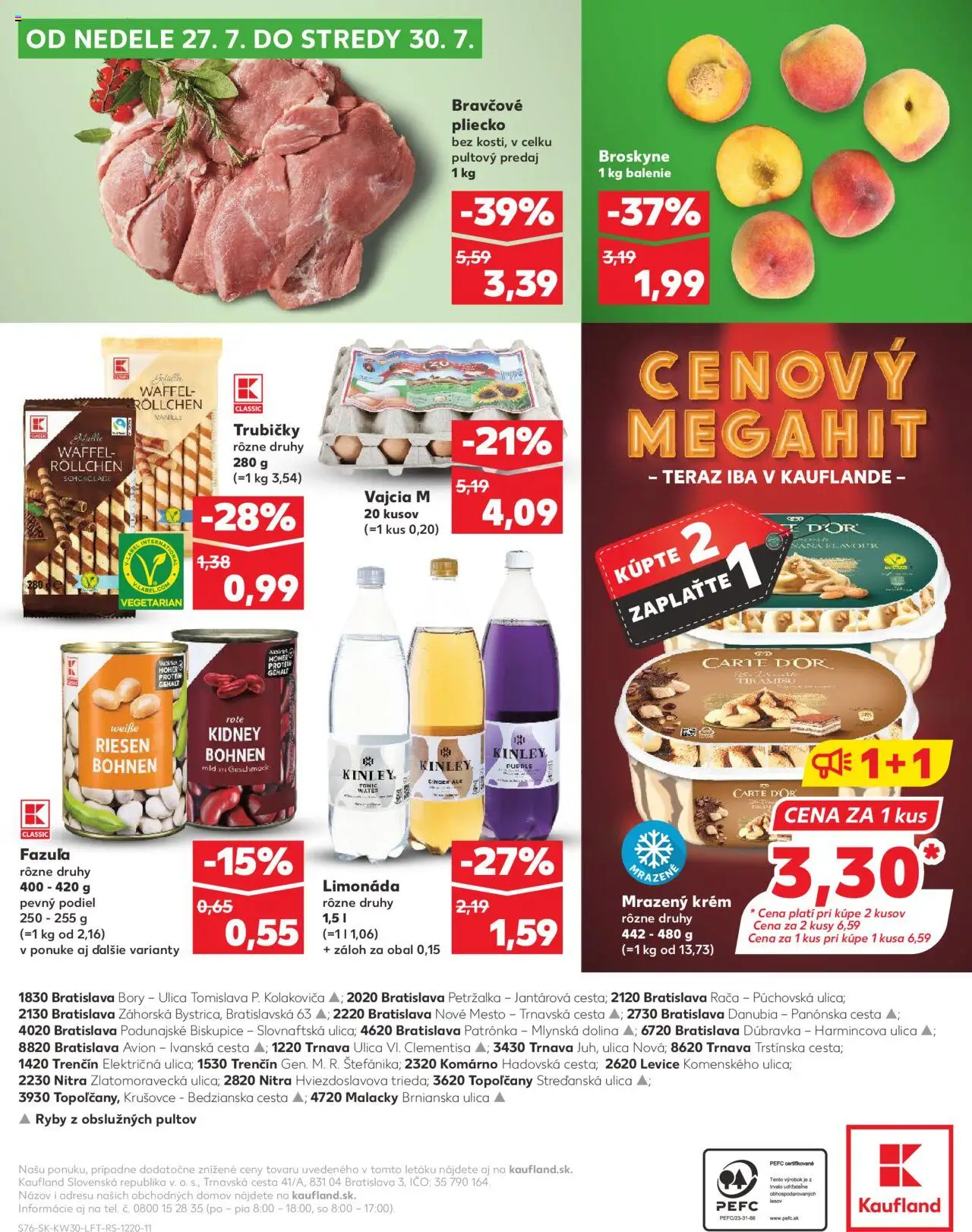 Kaufland Bratislava Zahorska Bystrica │ platný od 24.07.2025 | Strana: 76 | Produkty: Vajcia, Ryby, Protein, Fazuľa