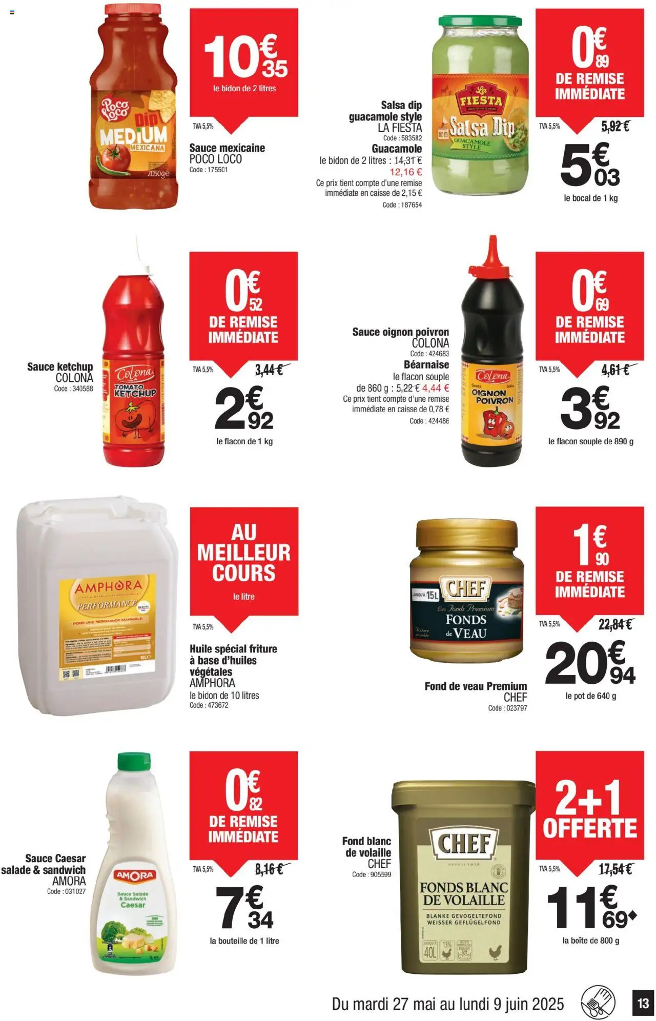  | Page: 13 | Produits: Salade, Poivron, Sandwich, Huile