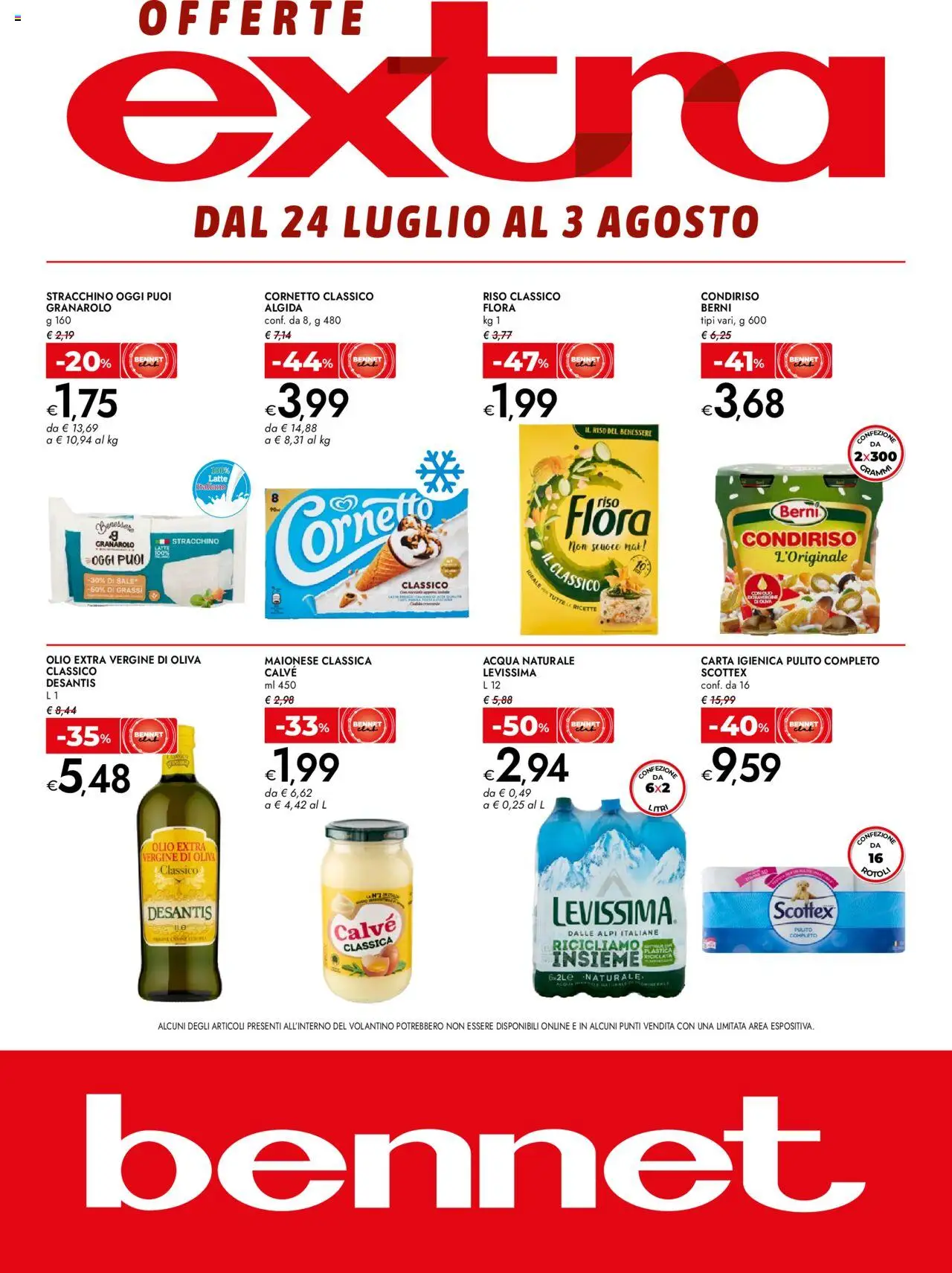 Volantino bennet del 24.07.2025 | Pagina: 1 | Prodotti: Carta igienica, Acqua, Acqua naturale, Olio extra vergine