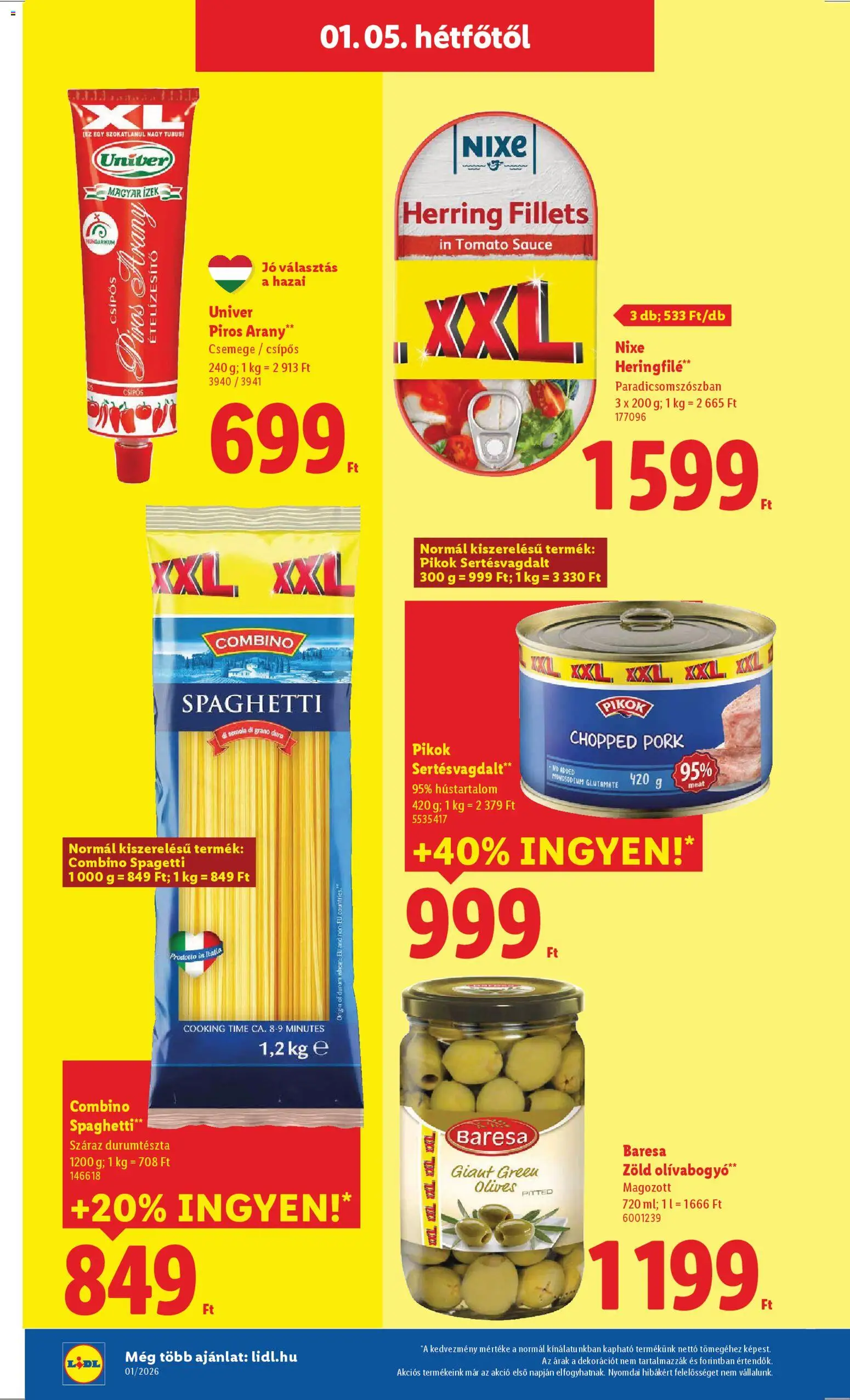 Lidl akciós ujság - amely érvényes a következő dátumtól: 02.01.2026 | Oldal: 58 | Termékek: Spagetti, Durumtészta, Ételízesítő, Olívabogyó