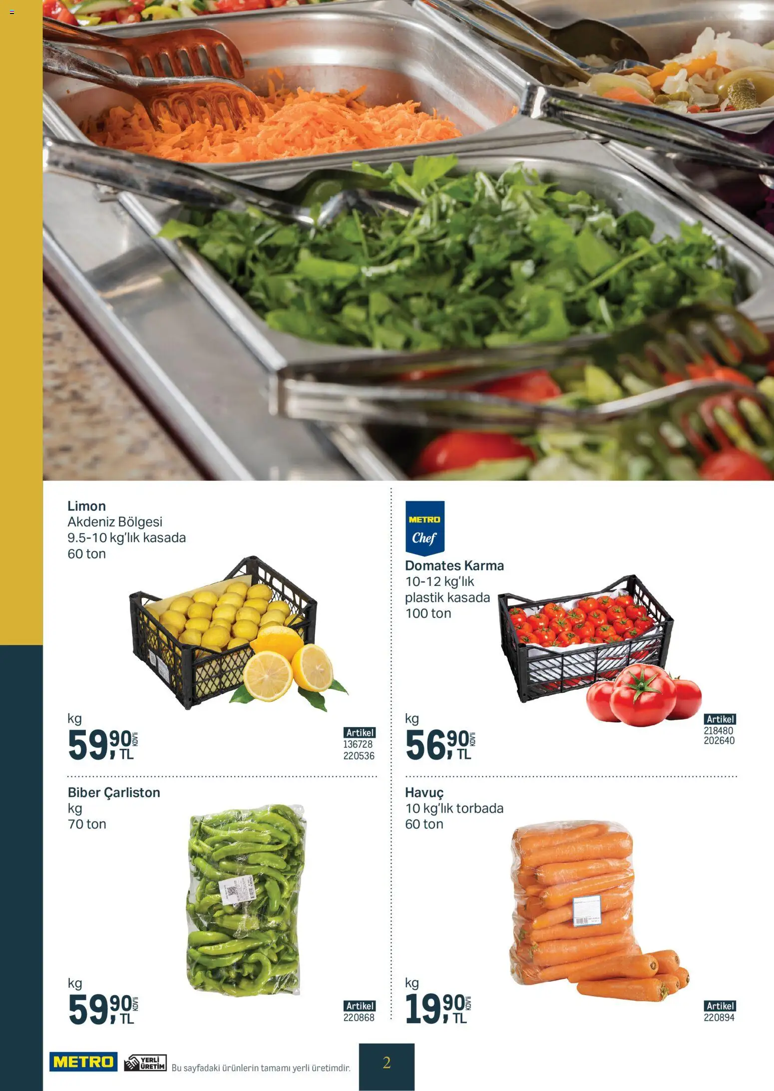 Metro - Kurum ve İşletme Mutfakları - 21.01.2026 tarihinden itibaren geçerlidir | Sayfa: 2