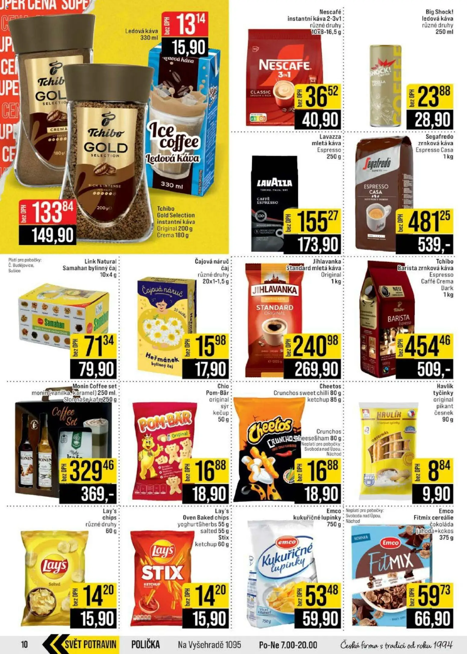 Jip leták - Cash & Carry od 29.04.2026 | Strana: 10 | Produkty: Kukuřičné lupínky, Káva, Jihlavanka, Kafe