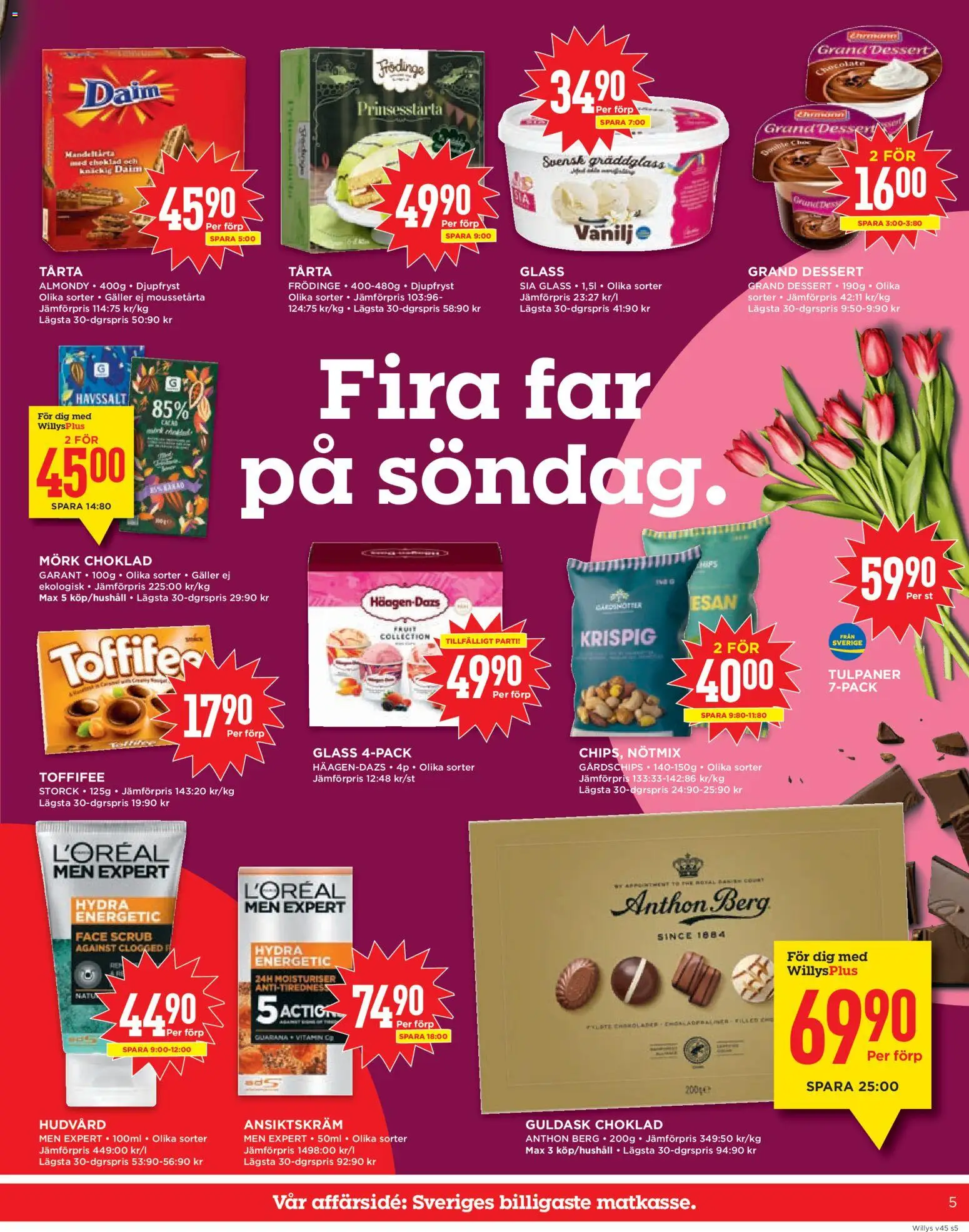 Willys reklamblad aktuell från 03.11.2025 | Sida: 5 | Produkter: Galler, Chips, Choklad, Ansiktskräm