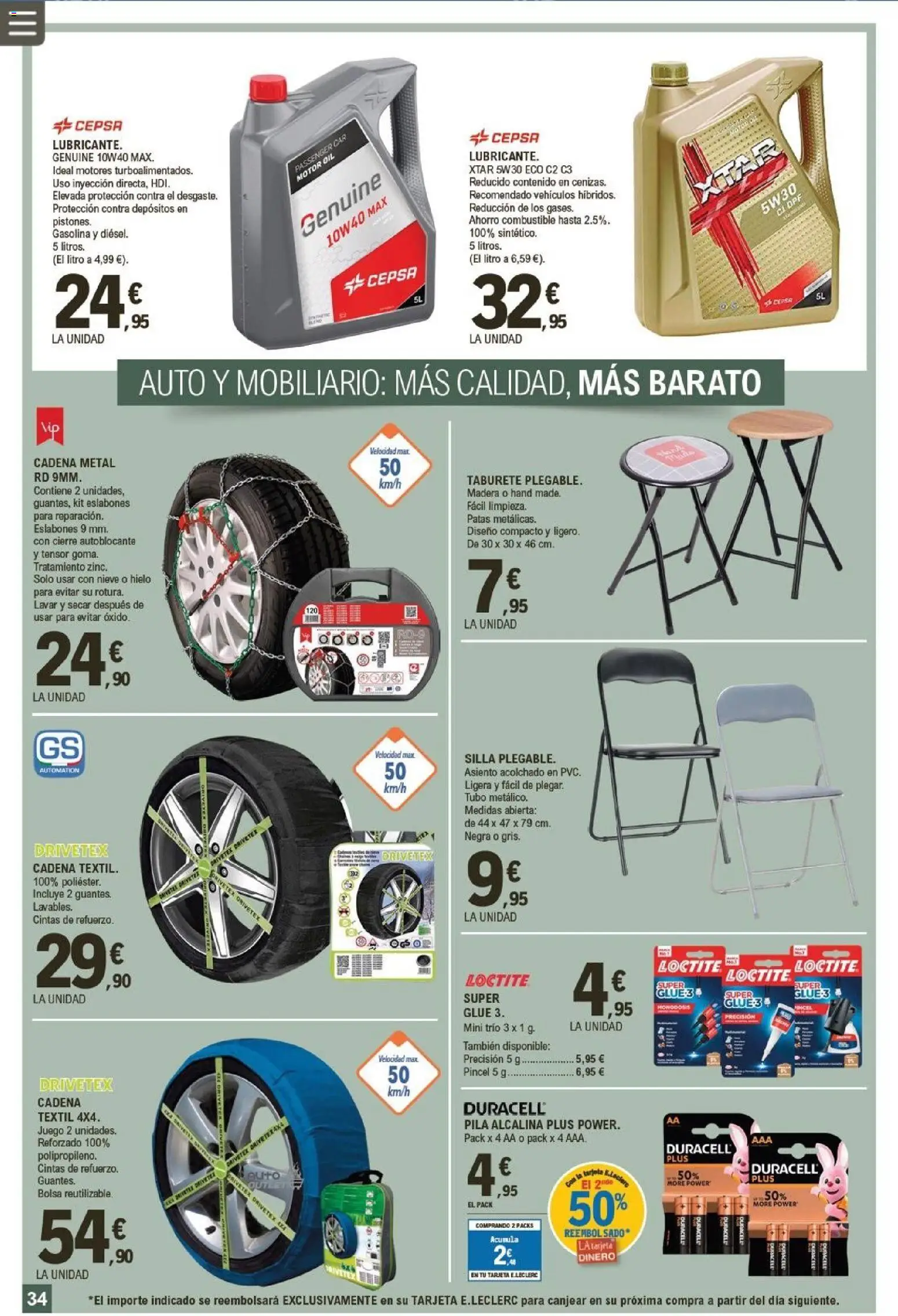 E.Leclerc folleto │ válido desde el 05.11.2025 | Página: 34 | Productos: Taburete, Ηλεκτρονικα ειδη, Bolsa, Silla