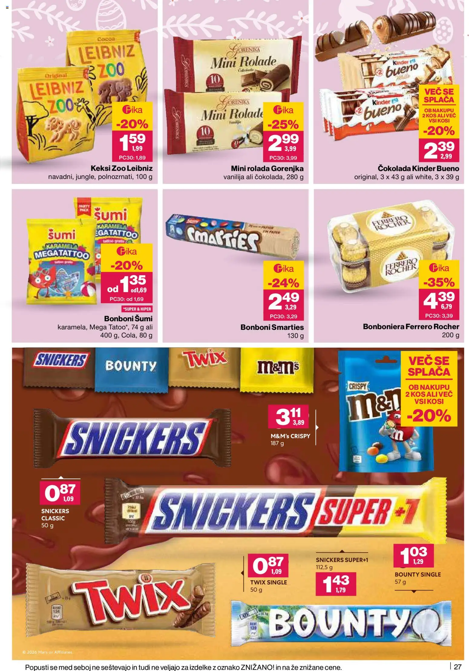 Novi Mercator katalog ponudbe – veljaven od 02.04.2026 | Stran: 27 | Izdelki: Bonboni, Kos, Rolada, Cokolada
