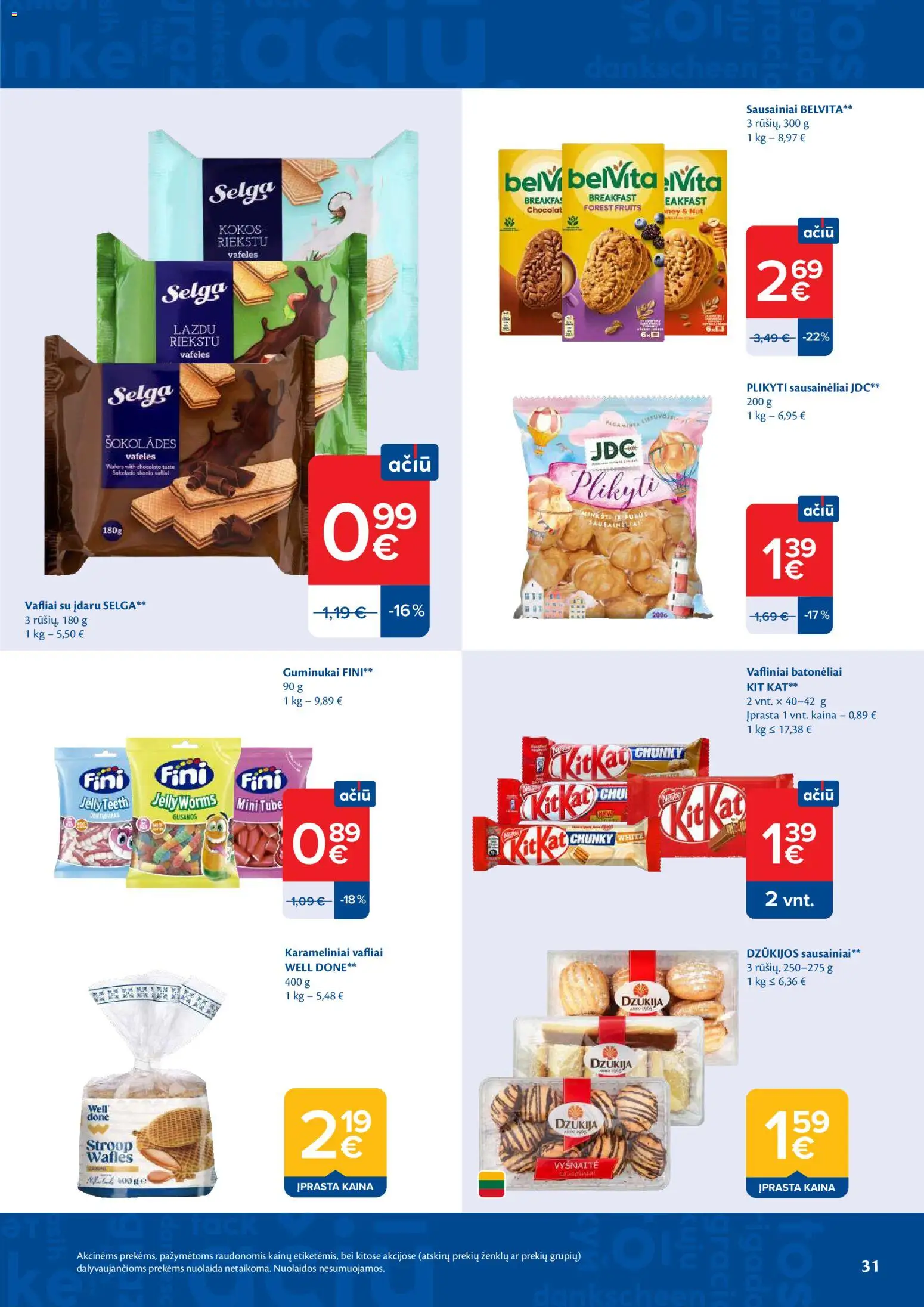 MAXIMA akcijos nuo 28.04.2026 | Puslapis: 31 | Prekių: Sausainiai, Vafliai, Guminukai