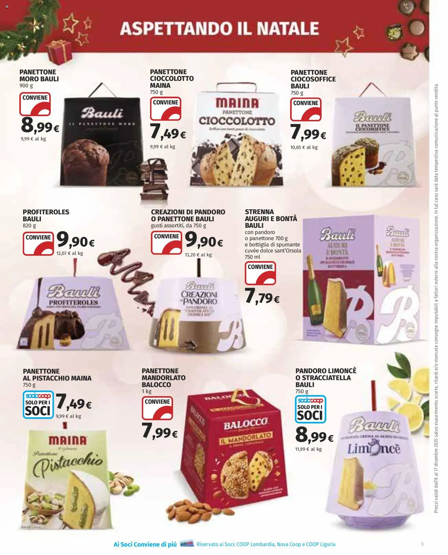 Volantino COOP del 08.12.2025 | Pagina: 9 | Prodotti: Pandoro, Panettone, Spumante, Stracciatella