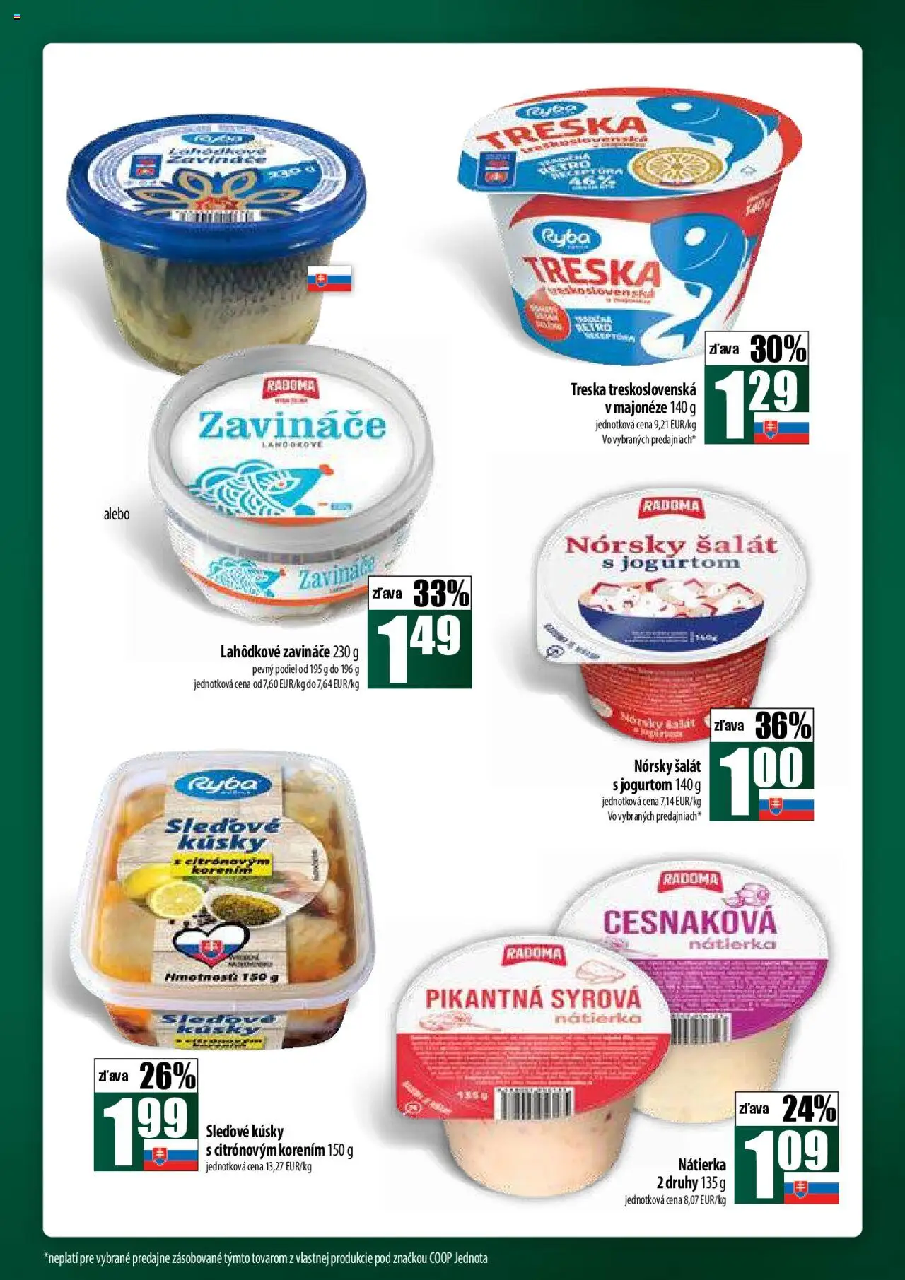 COOP Jednota široká ponuka │ platný od 21.08.2025 | Strana: 17 | Produkty: Ryba, Šalát, Treska
