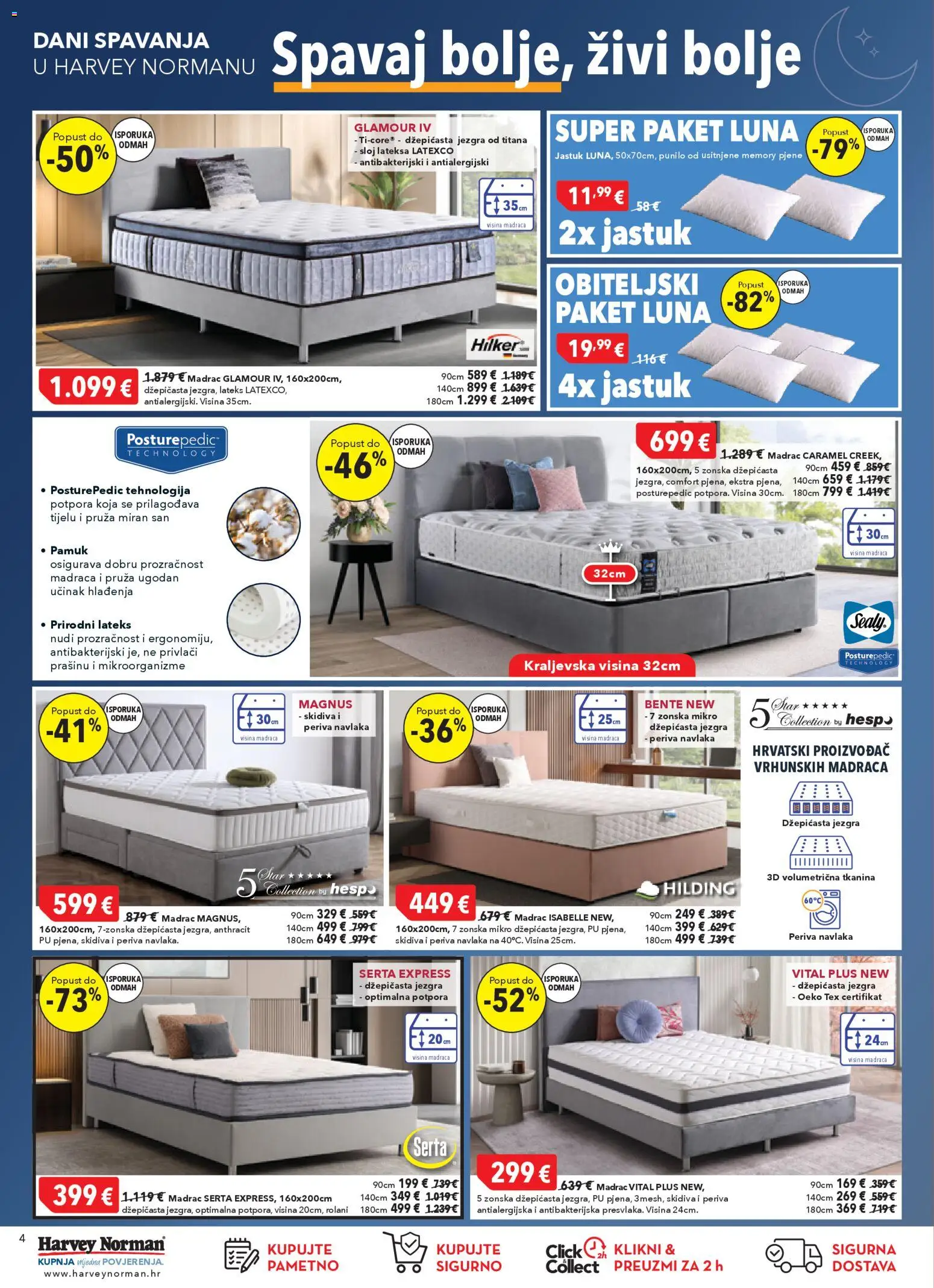 Harvey Norman katalog | vrijedi od 05.03.2026 | Stranica: 4 | Proizvodi: Madrac, Jastuk