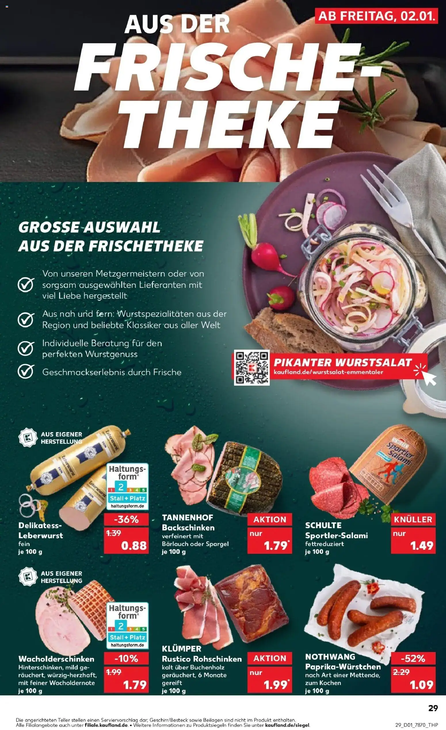 Kaufland prospekt Weingarten	 – gültig ab 05.01.2026 | Seite: 29 | Produkte: Theke, Spargel, Salami