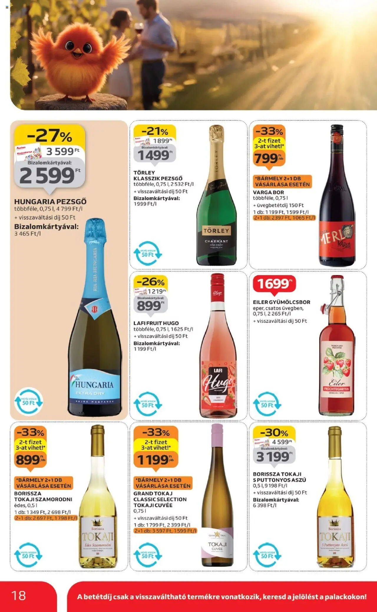 Auchan akciós ujság - amely érvényes a következő dátumtól: 02.10.2025 | Oldal: 18 | Termékek: Pezsgő, Bor, Eper