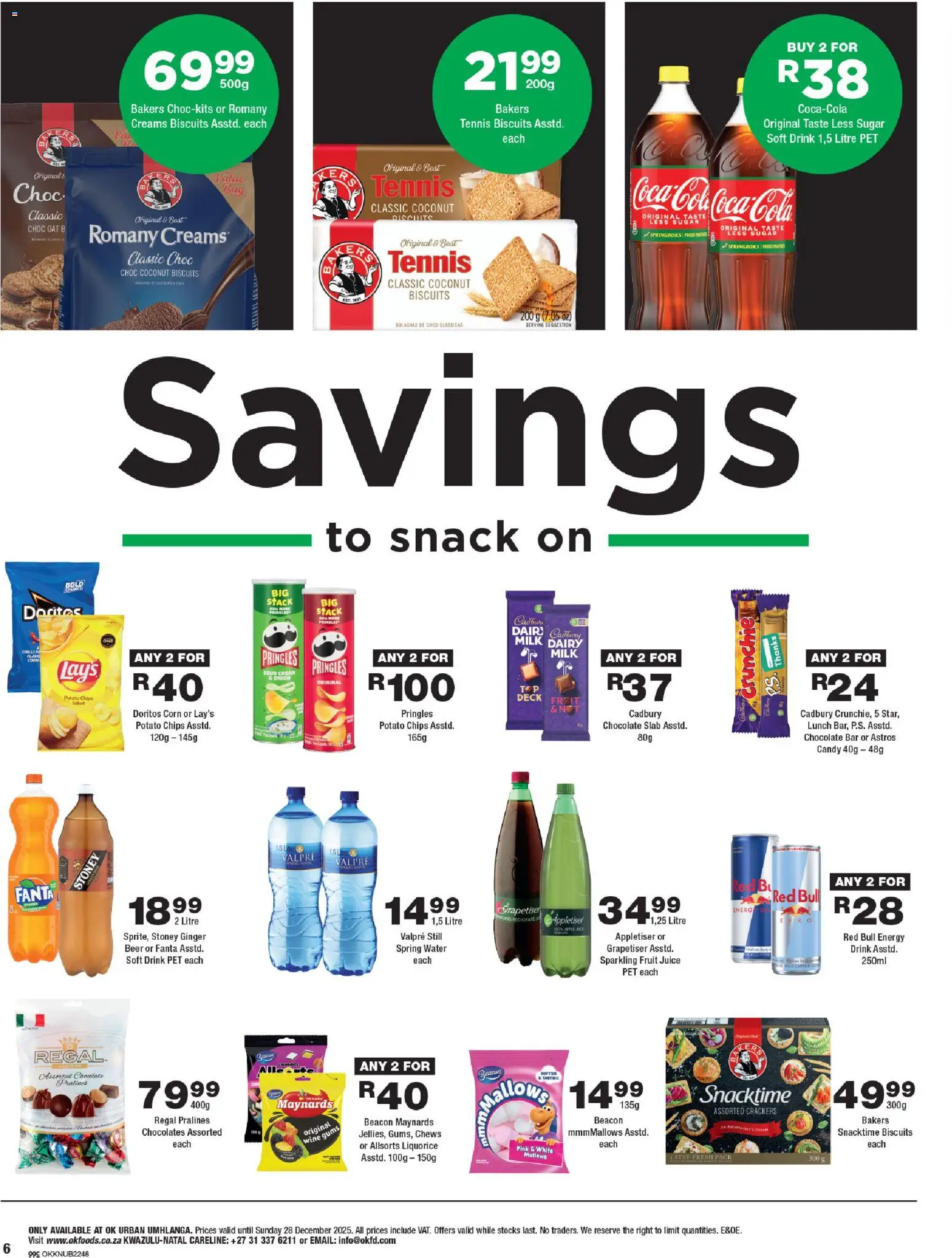 New OK Foods catalogue – valid from 10.12.2025 | Page: 6 | Products: Corn, Chips, Water, Bacon