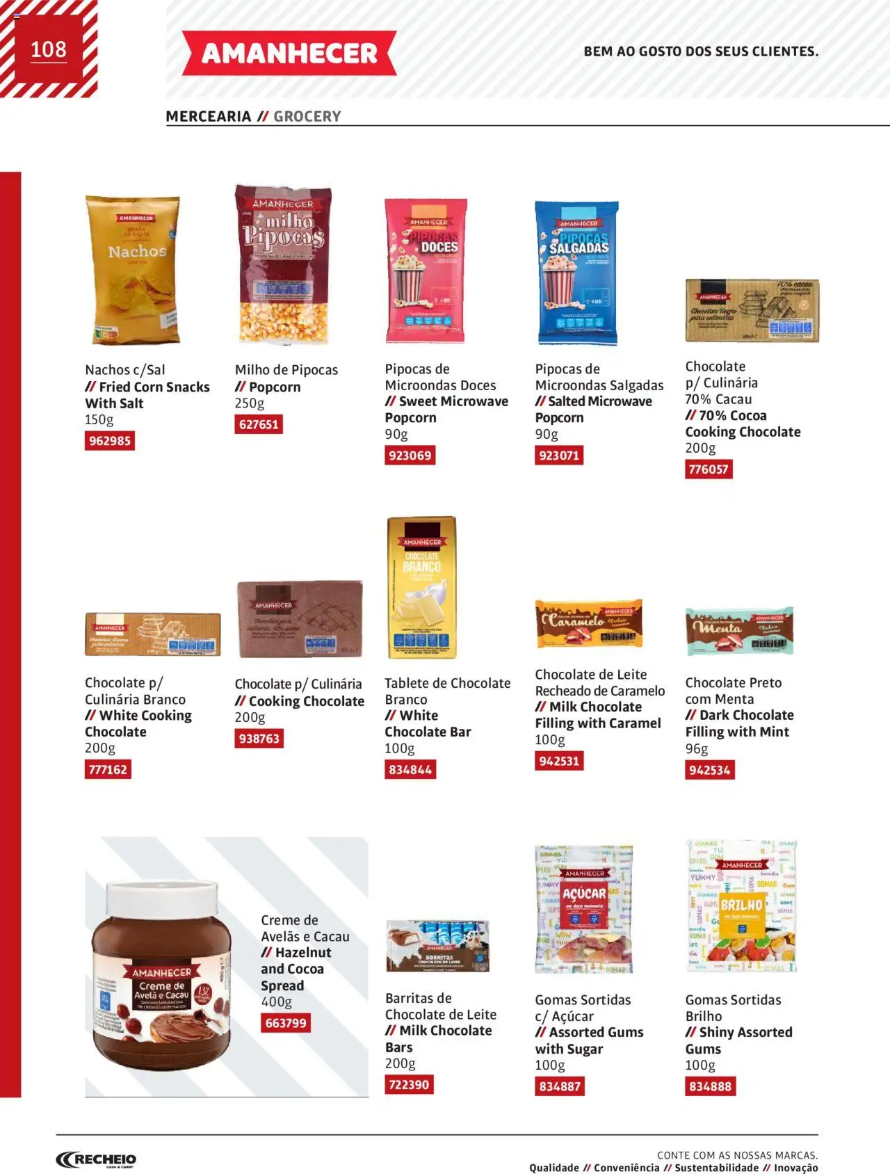 Recheio AS NOSSAS MARCAS │ válido de 19.12.2023 | Página: 108 | Produtos: Avelãs, Pipocas, Leite, Açúcar