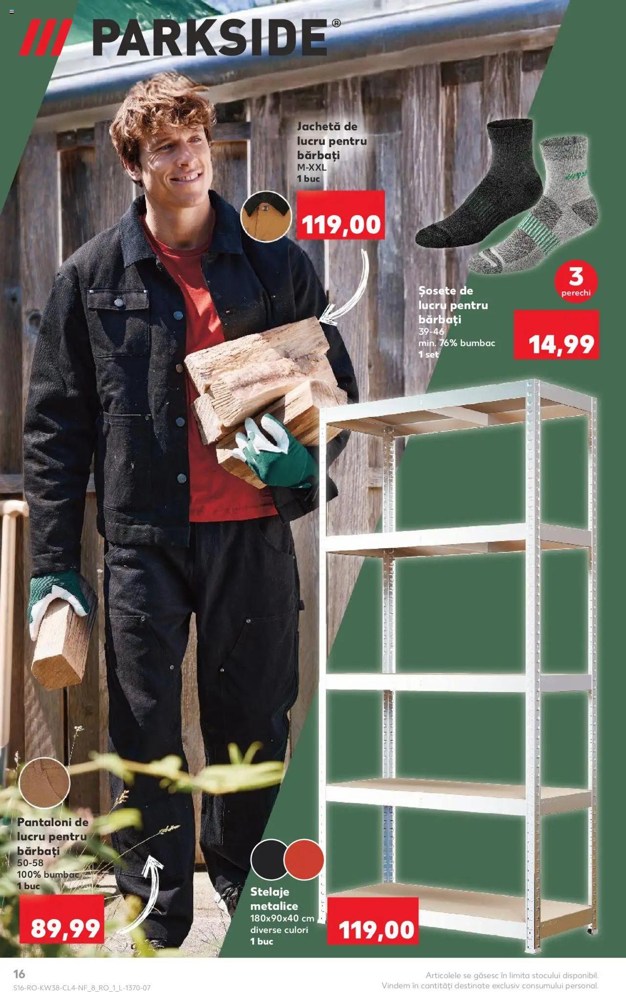 Noul catalog Kaufland – valabil de la 17.09.2025 | Pagină: 16 | Produse: Jachetă, Pantaloni, Șosete