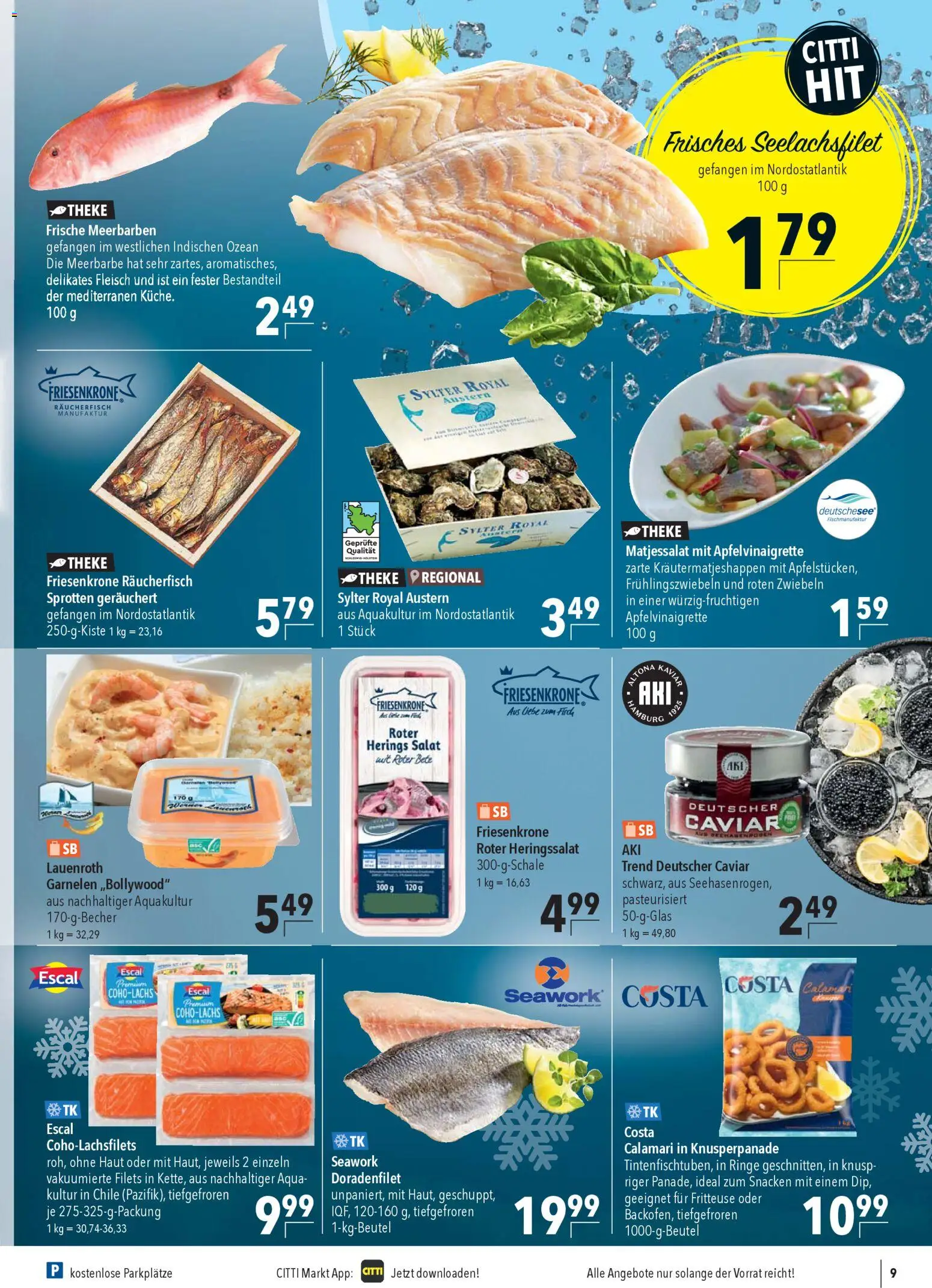 CITTI Markt Prospekt 	 – gültig ab 28.01.2026 | Seite: 9 | Produkte: Theke, Garnelen, Zwiebeln, Fritteuse