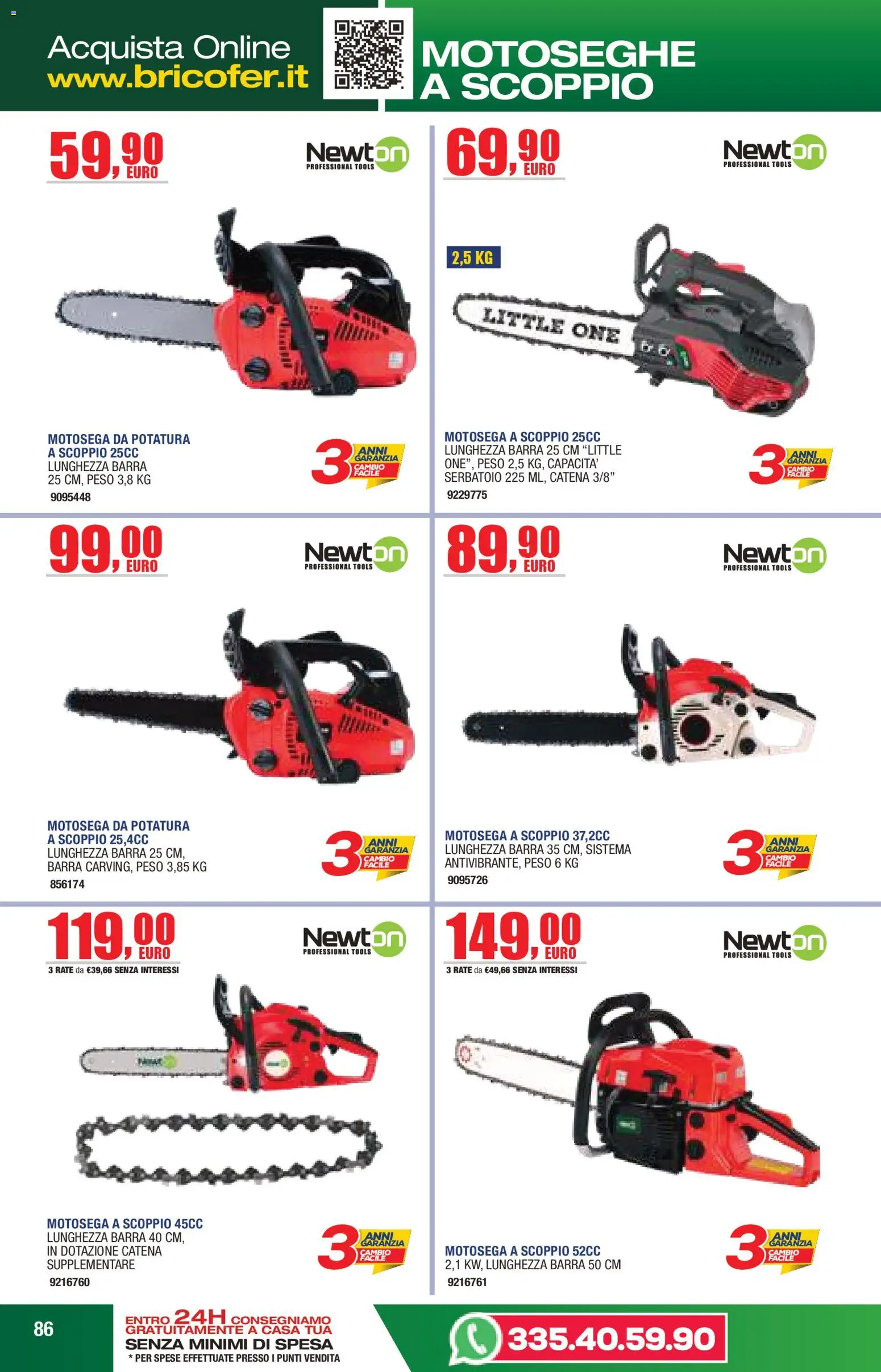 Volantino Bricofer del 14.04.2026 | Pagina: 86 | Prodotti: Motosega