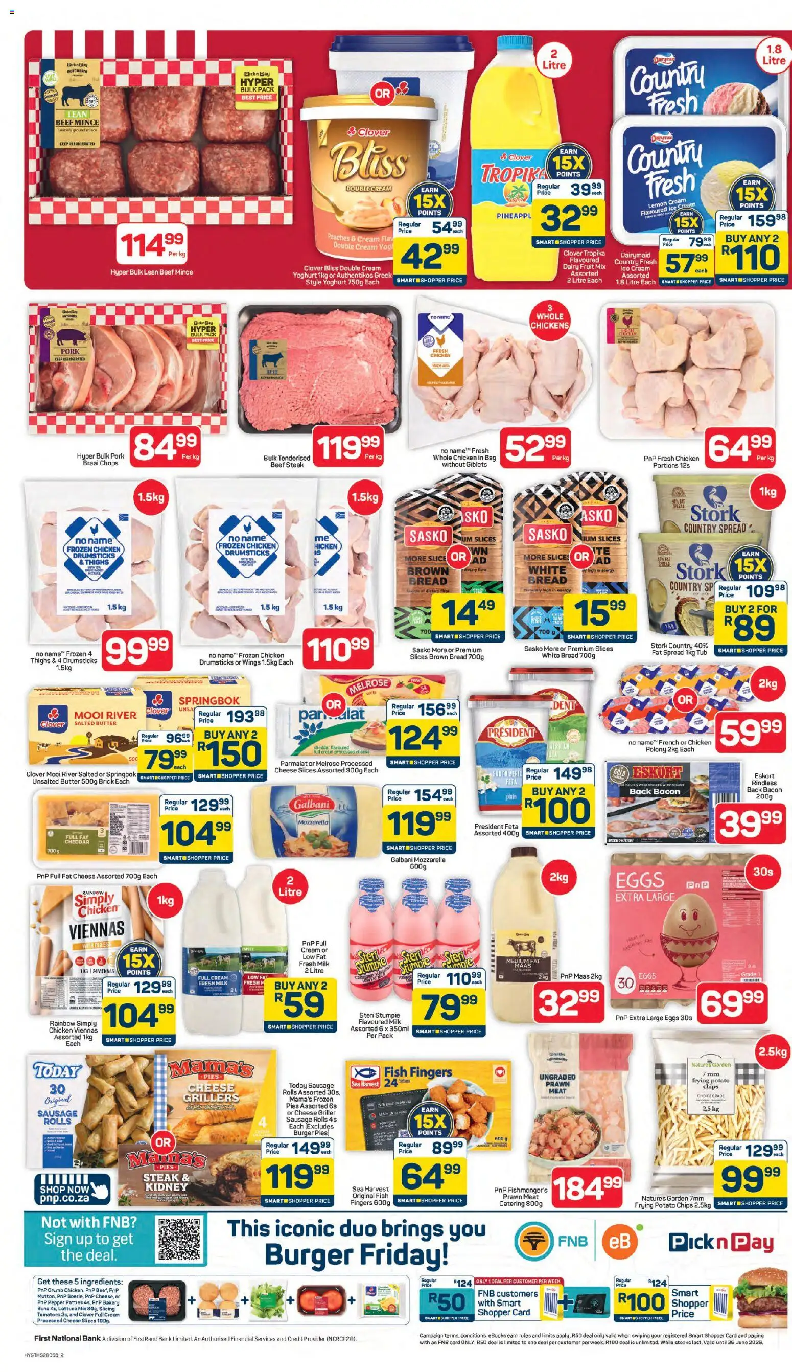 New Pick n Pay catalogue – valid from 24.04.2026 | Page: 2 | Products: Bakery, Cream, Ice cream, Fruit
