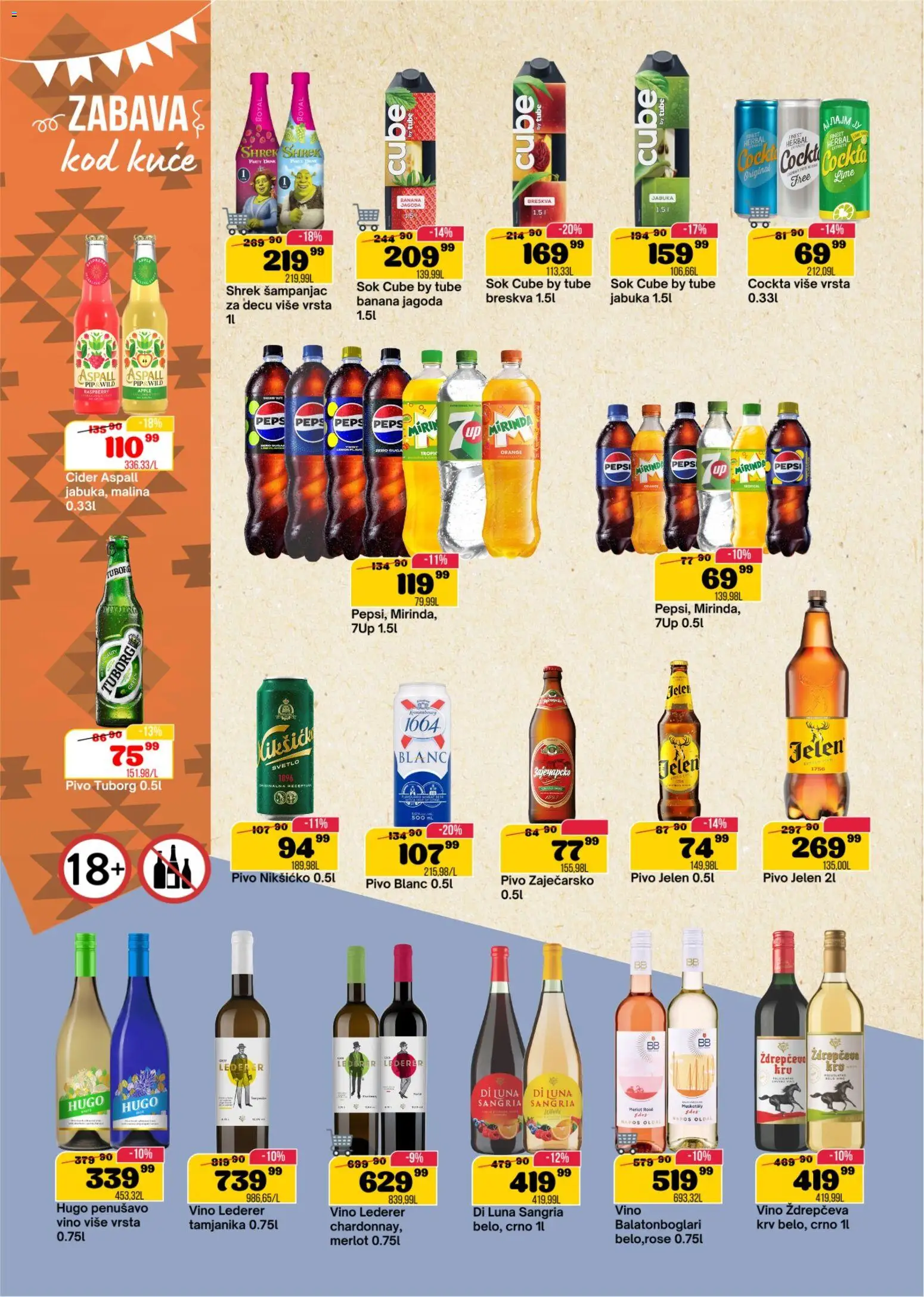Senta Promet katalog - važi od 22.04.2026 | Strana: 14 | Proizvode: Banana, Jagoda, Vino, Pepsi